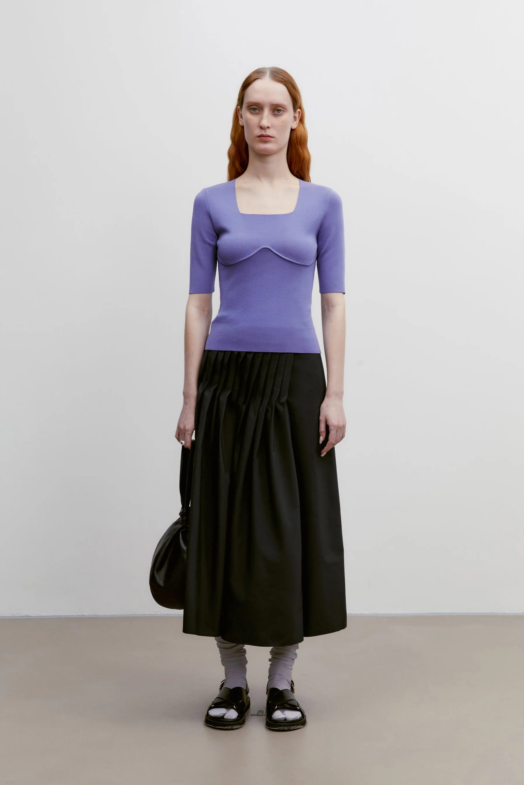 [Final Sale] Square-neck Knitted Tee - Image 11