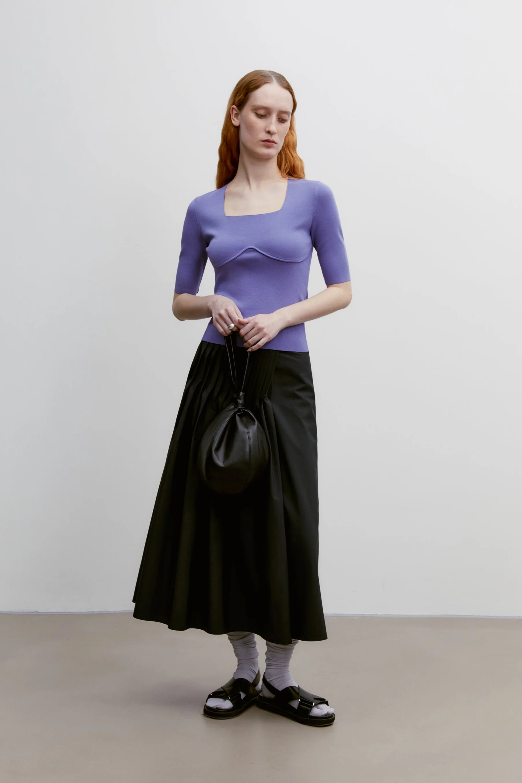 [Final Sale] Square-neck Knitted Tee - Image 13