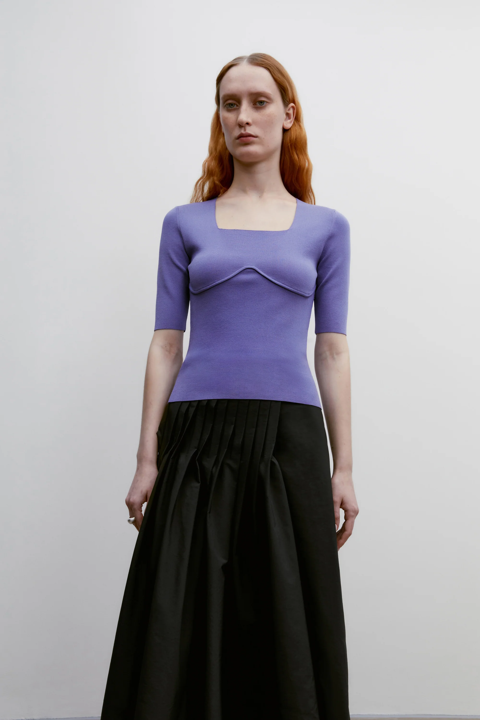 [Final Sale] Square-neck Knitted Tee - Image 14