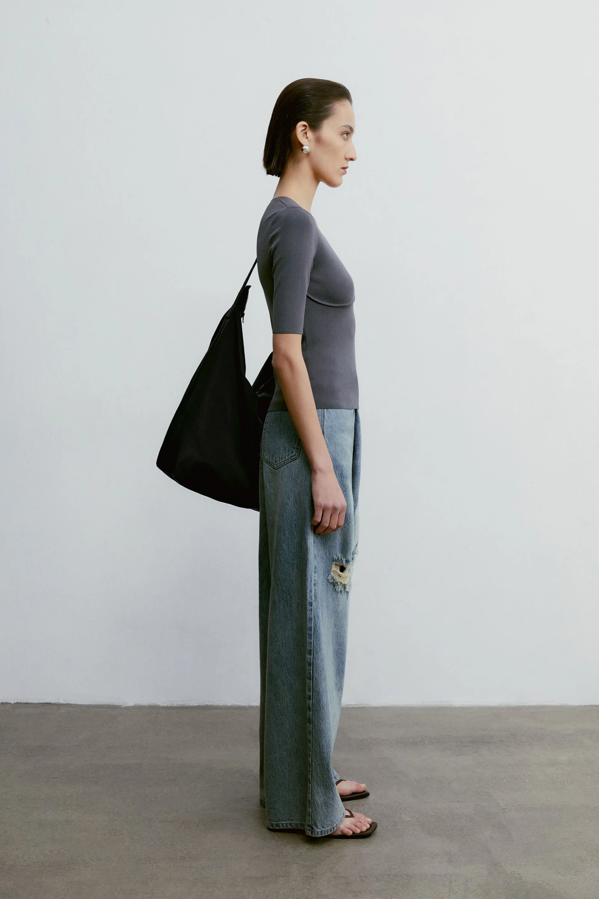 [Final Sale] Square-neck Knitted Tee - Image 29