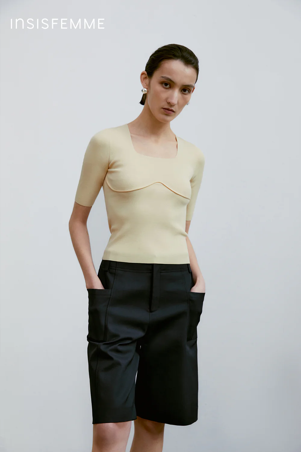 [Final Sale] Square-neck Knitted Tee - Image 39