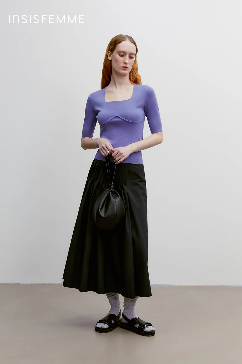 [Final Sale] Square-neck Knitted Tee - Image 41