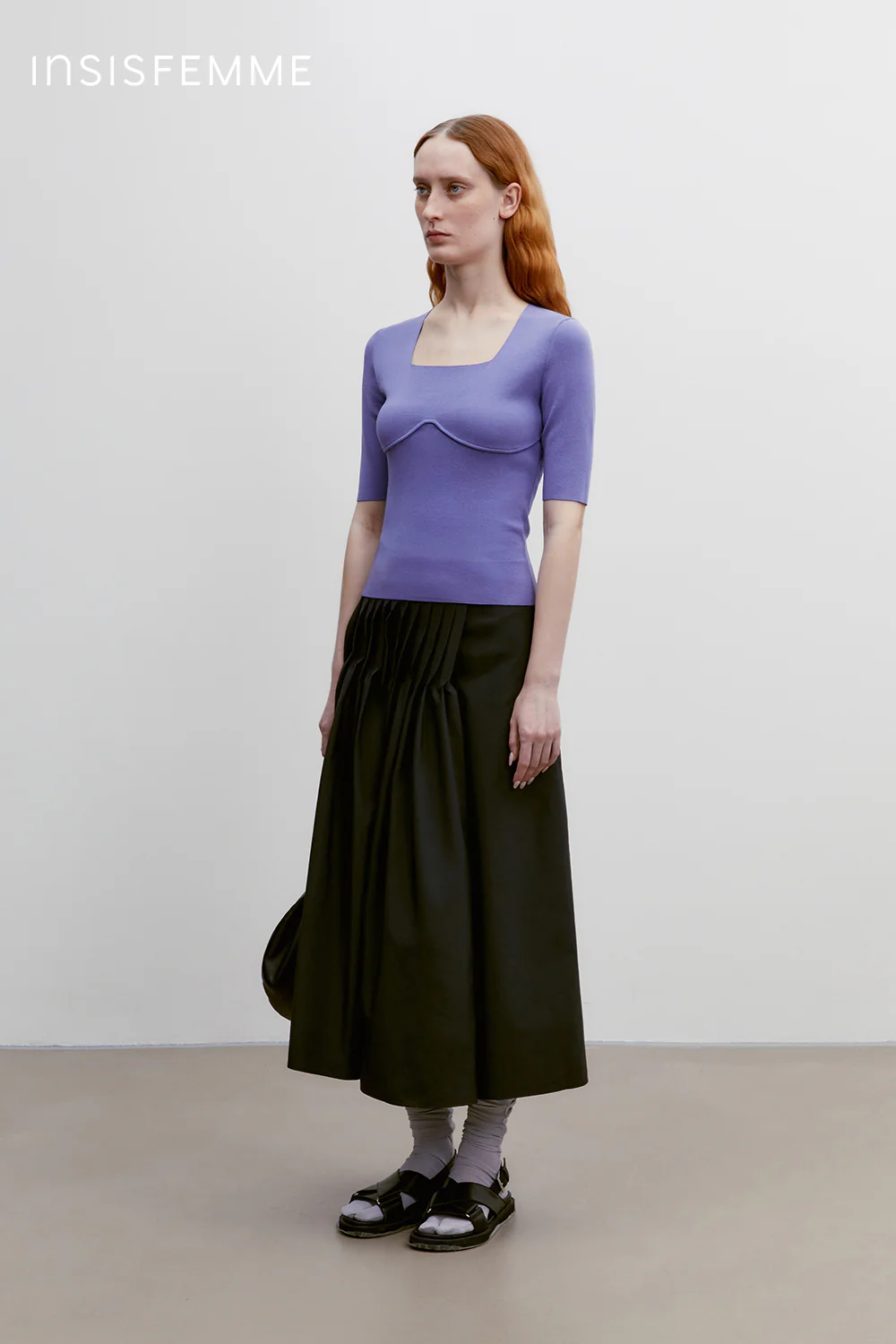 [Final Sale] Square-neck Knitted Tee - Image 42