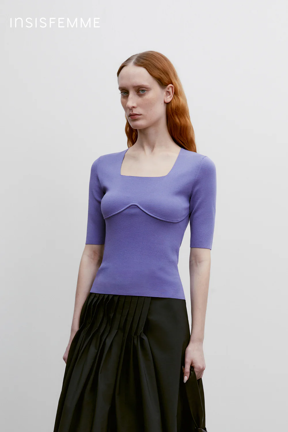 [Final Sale] Square-neck Knitted Tee - Image 5