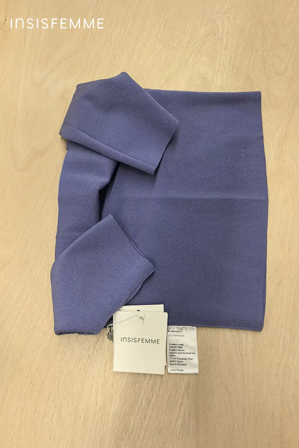 [Final Sale] Square-neck Knitted Tee - Image 54