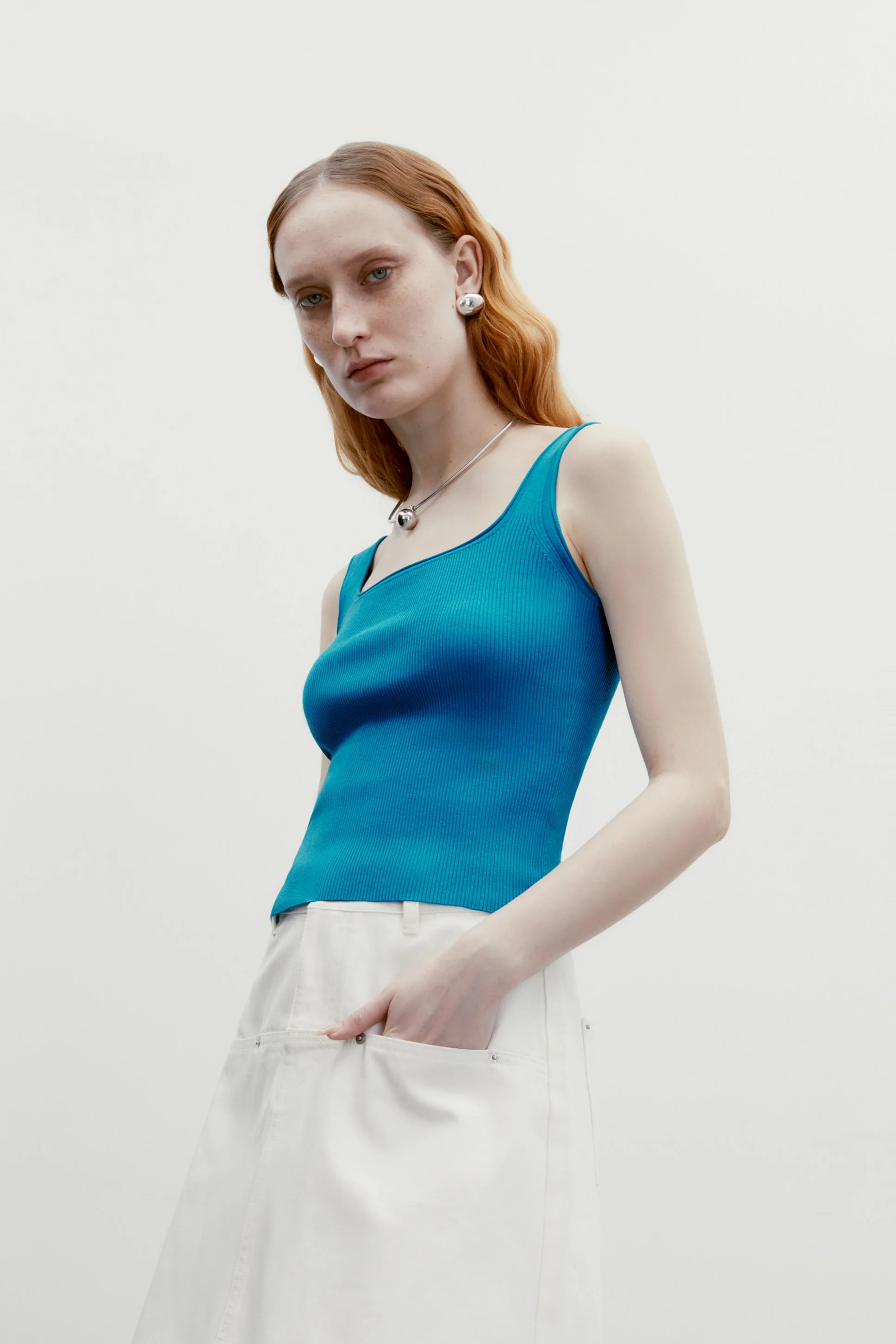 Square-neck Knitted Top - Image 17