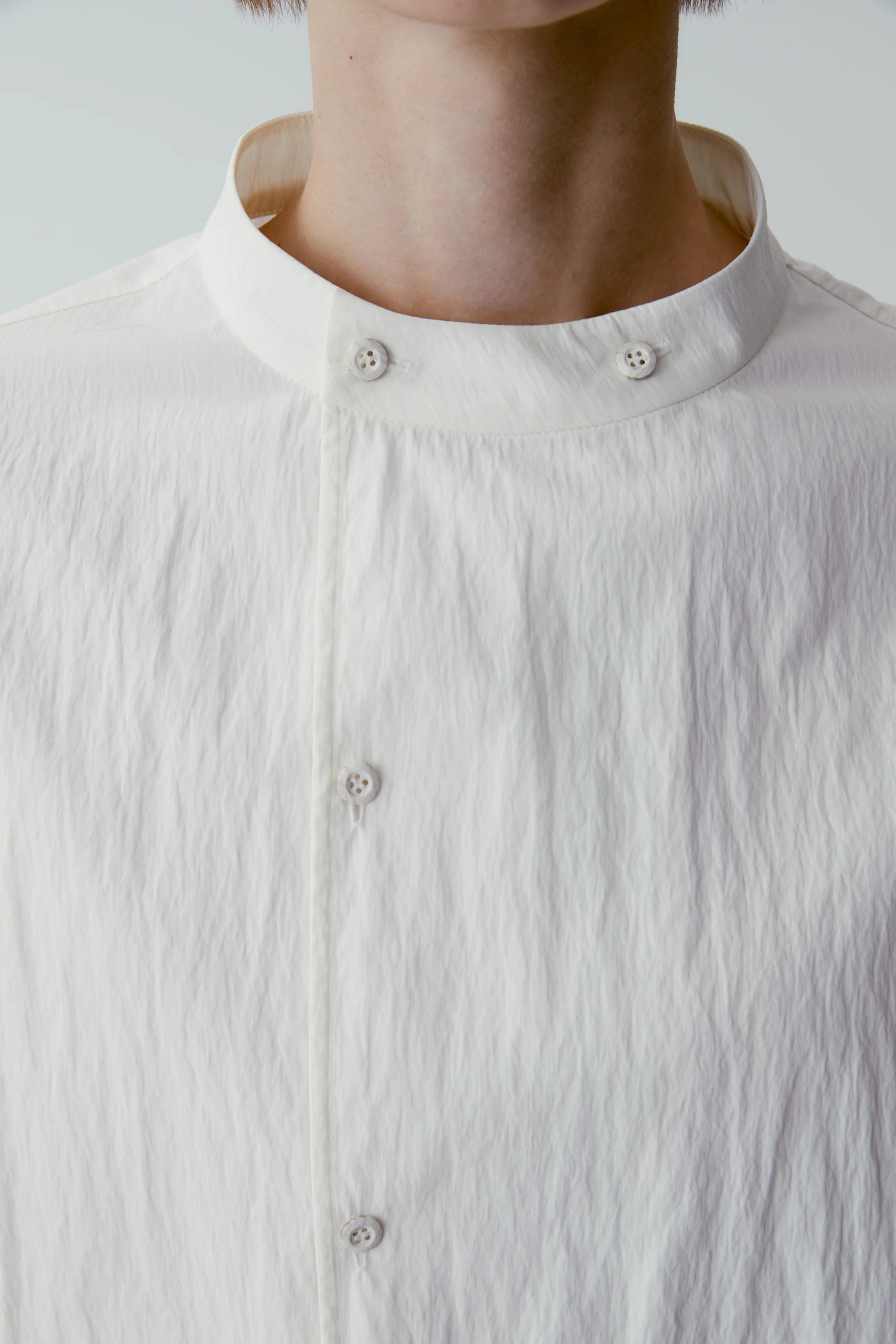 Stand-collar Cotton Blouse - Image 11
