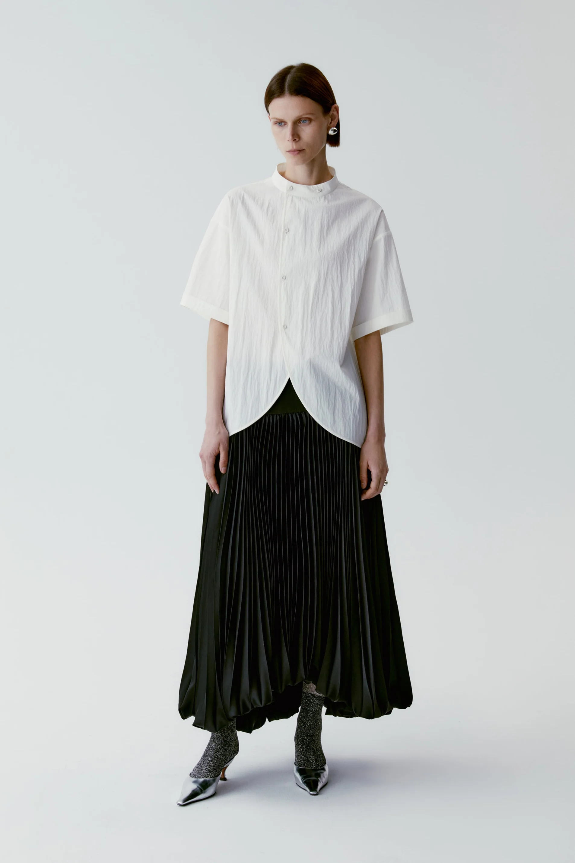 Stand-collar Cotton Blouse - Image 4