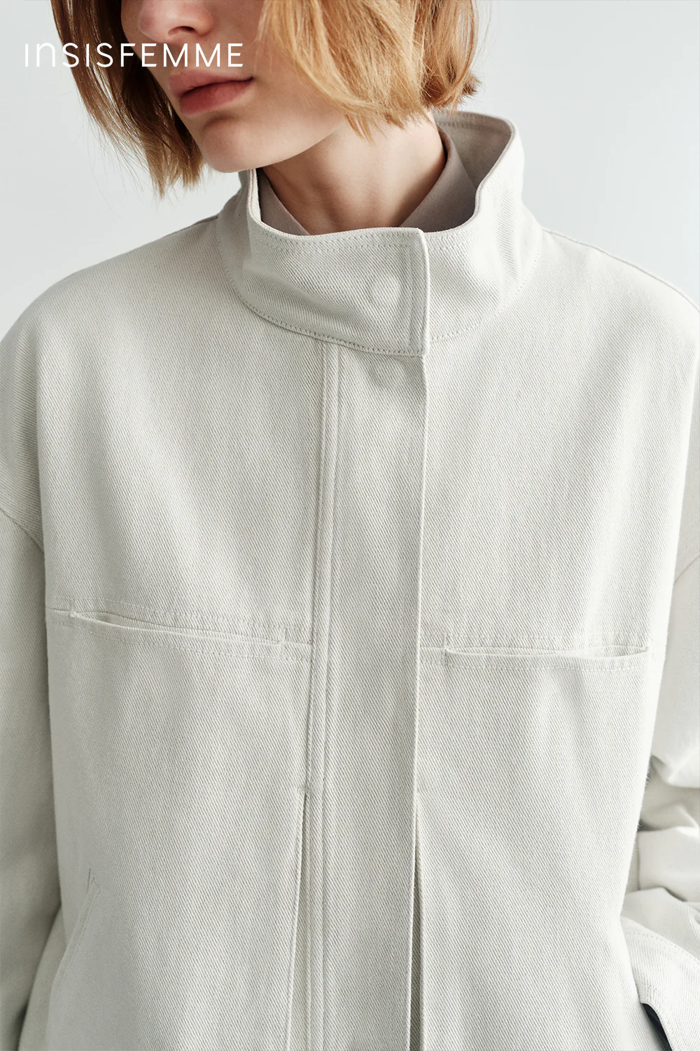 [Final Sale] Stand Collar Denim Jacket - Image 10