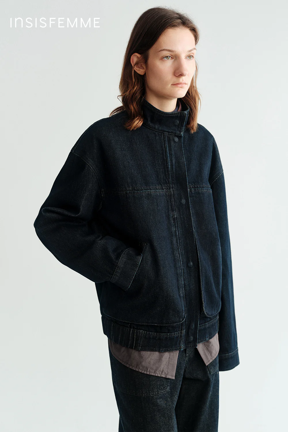 [Final Sale] Stand Collar Denim Jacket - Image 15
