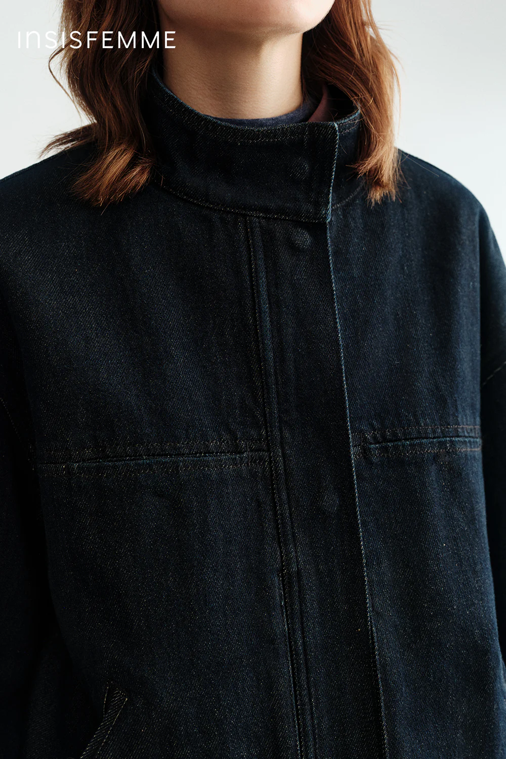 [Final Sale] Stand Collar Denim Jacket - Image 17