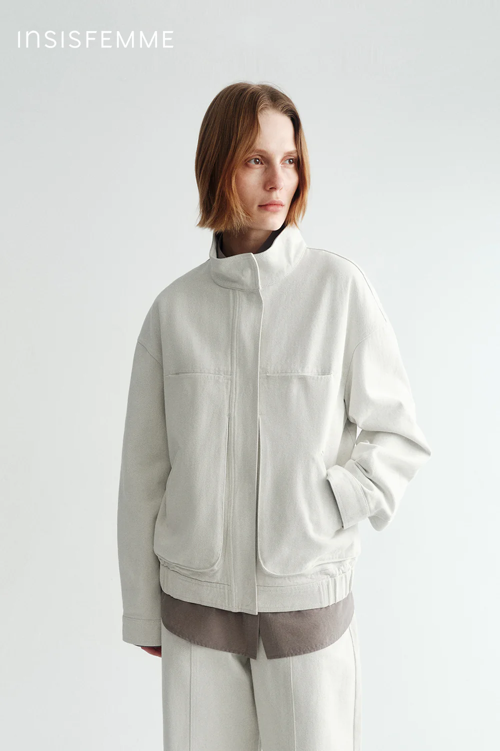 [Final Sale] Stand Collar Denim Jacket - Image 3