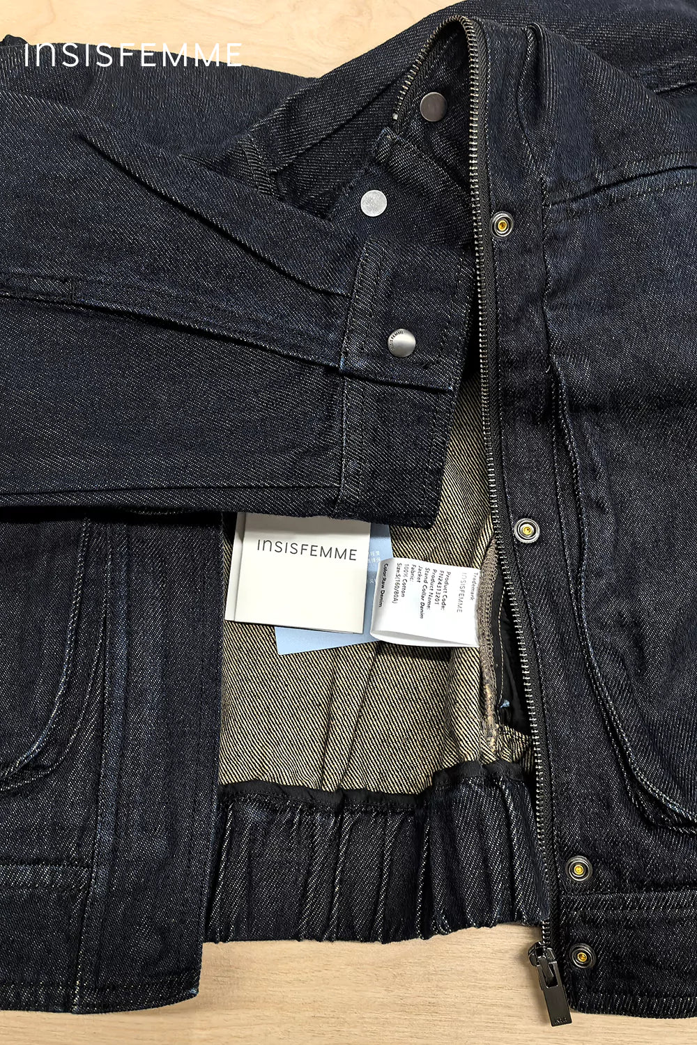 [Final Sale] Stand Collar Denim Jacket - Image 38