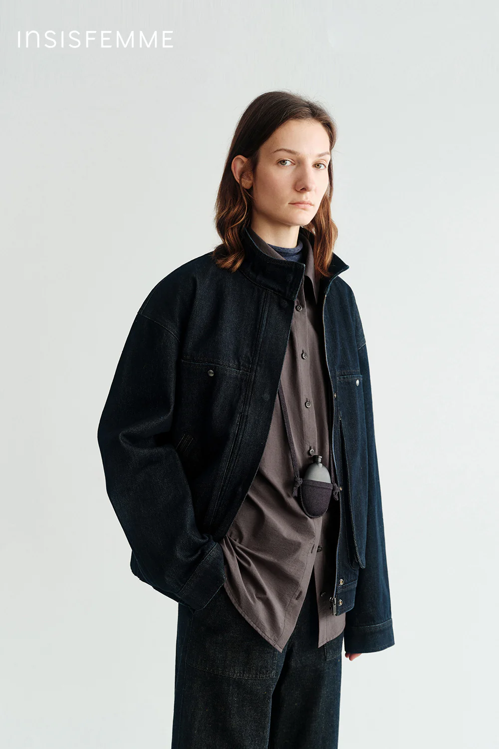 [Final Sale] Stand Collar Denim Jacket - Image 4