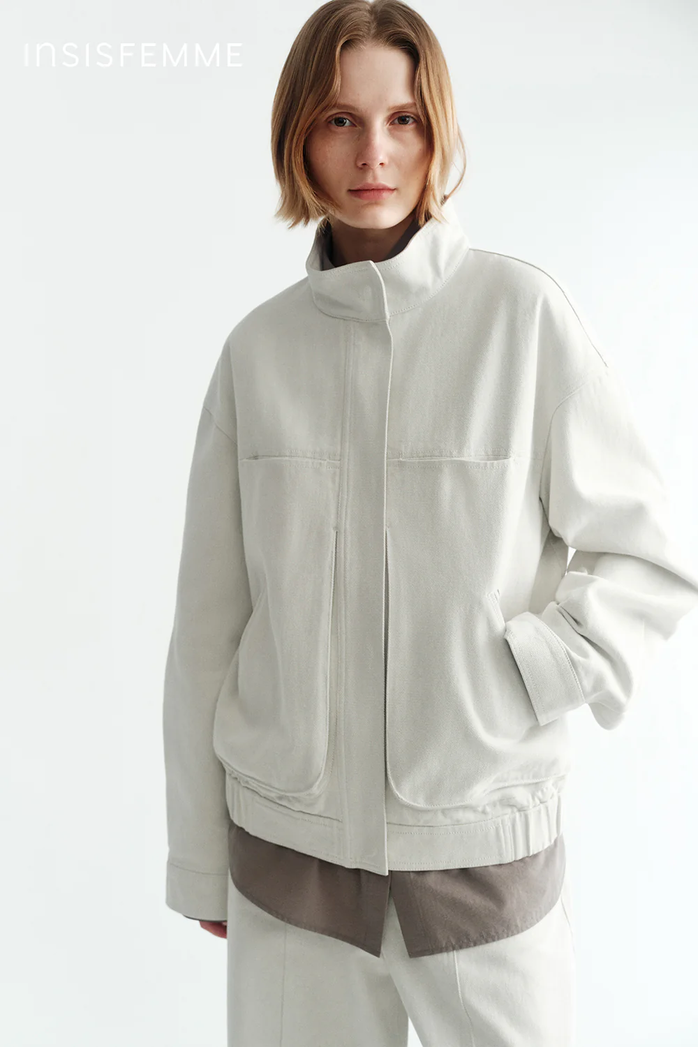 [Final Sale] Stand Collar Denim Jacket - Image 8