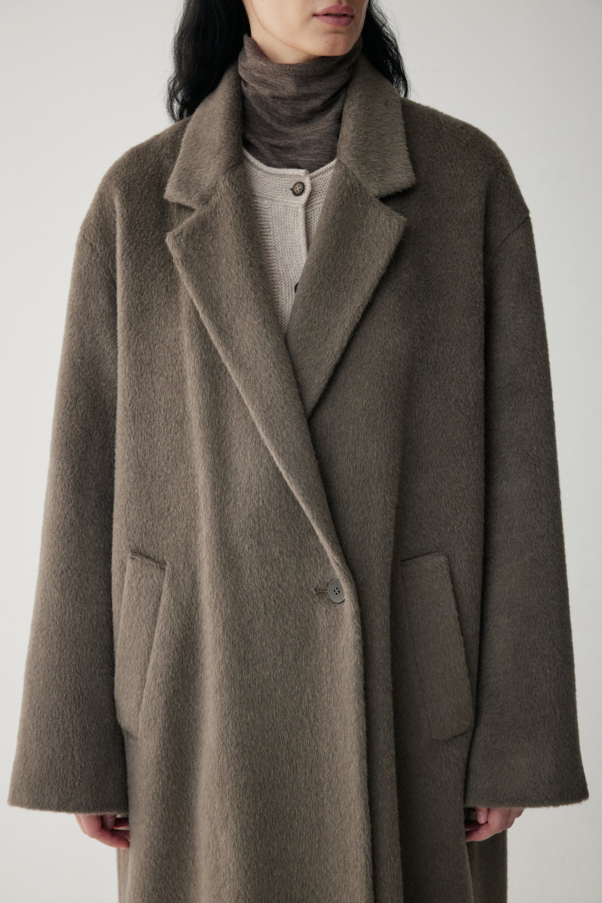 Straight-cut Alpaca Wool Coat - Image 10