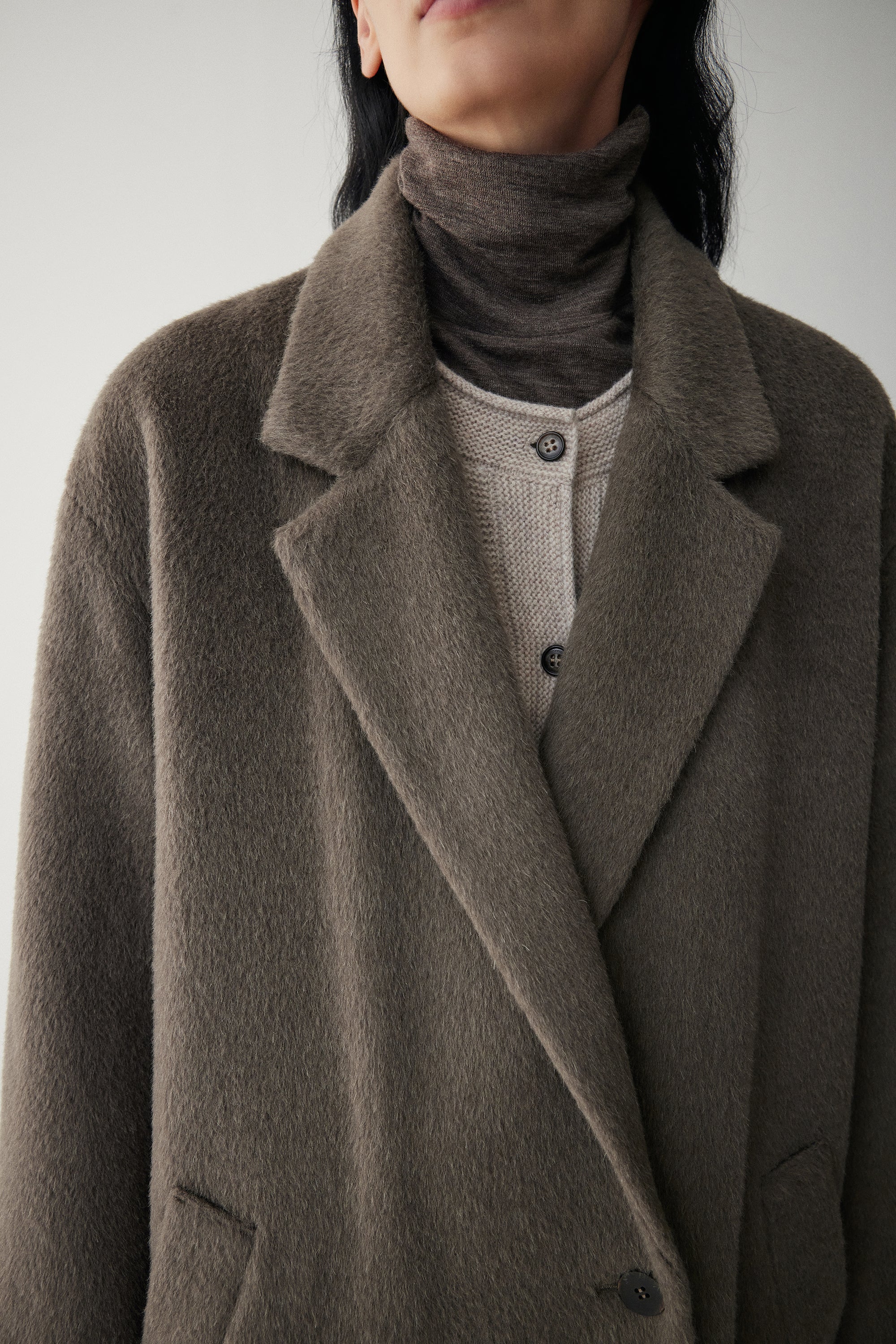 Straight-cut Alpaca Wool Coat - Image 11