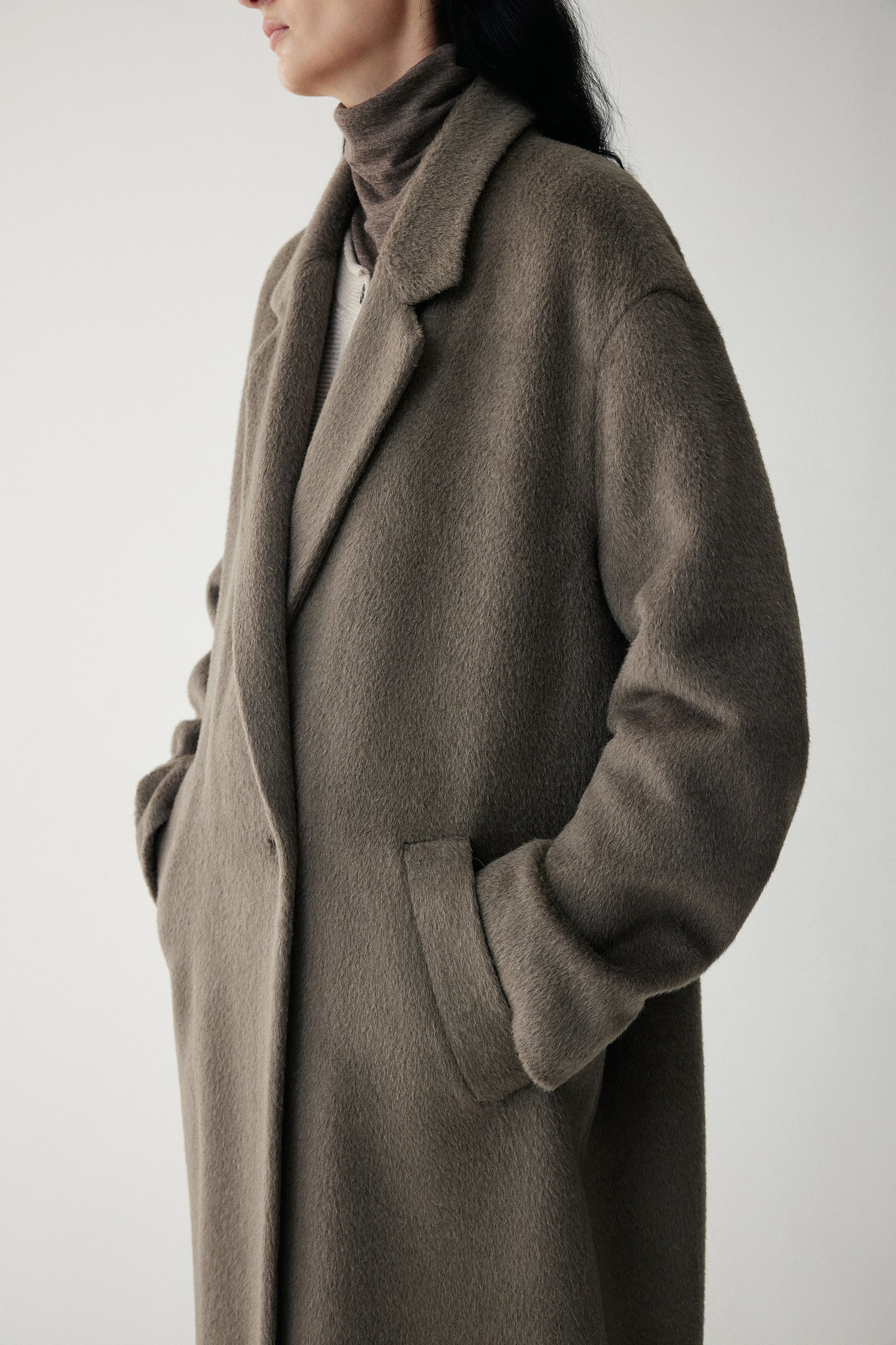 Straight-cut Alpaca Wool Coat - Image 12