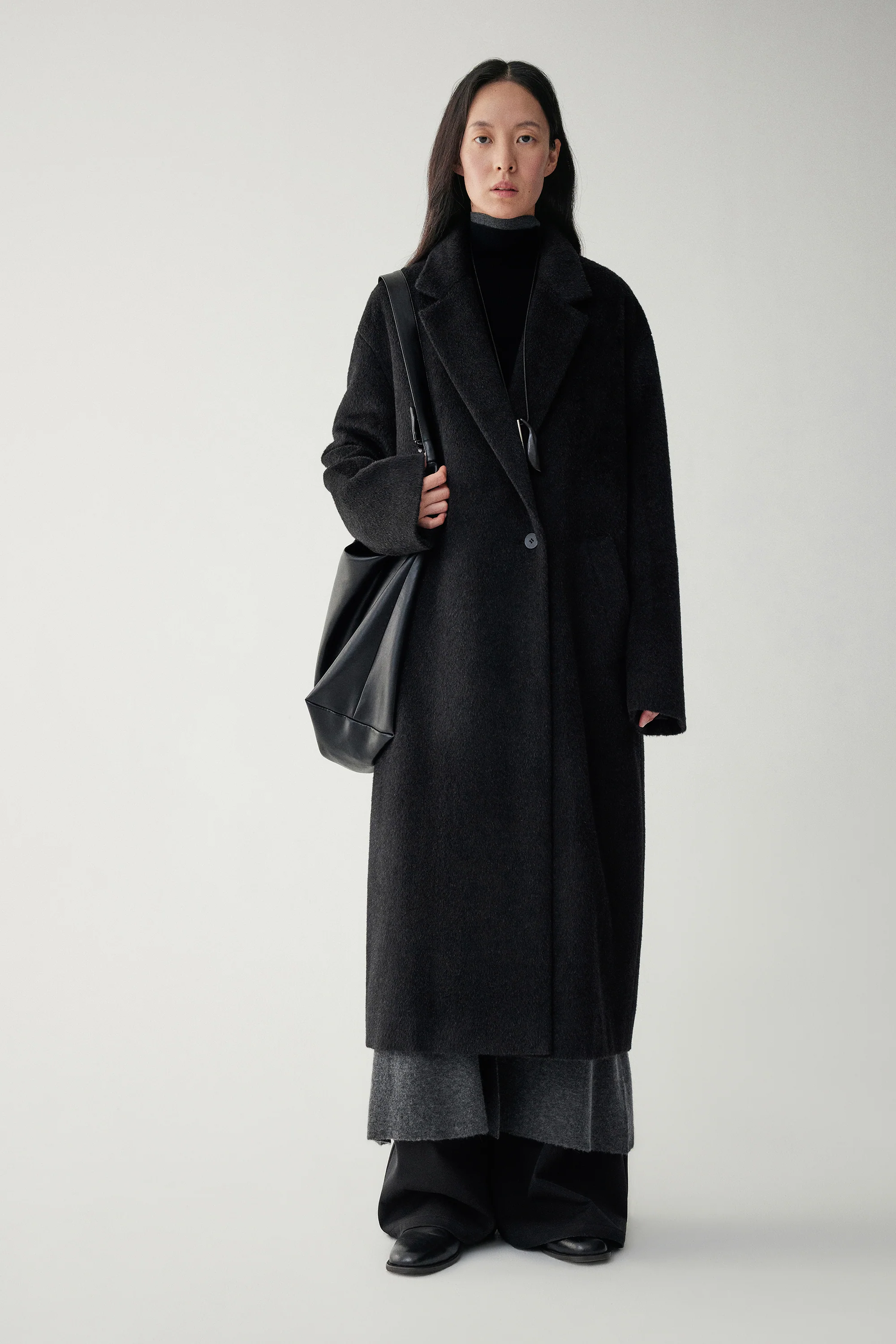 Straight-cut Alpaca Wool Coat - Image 15