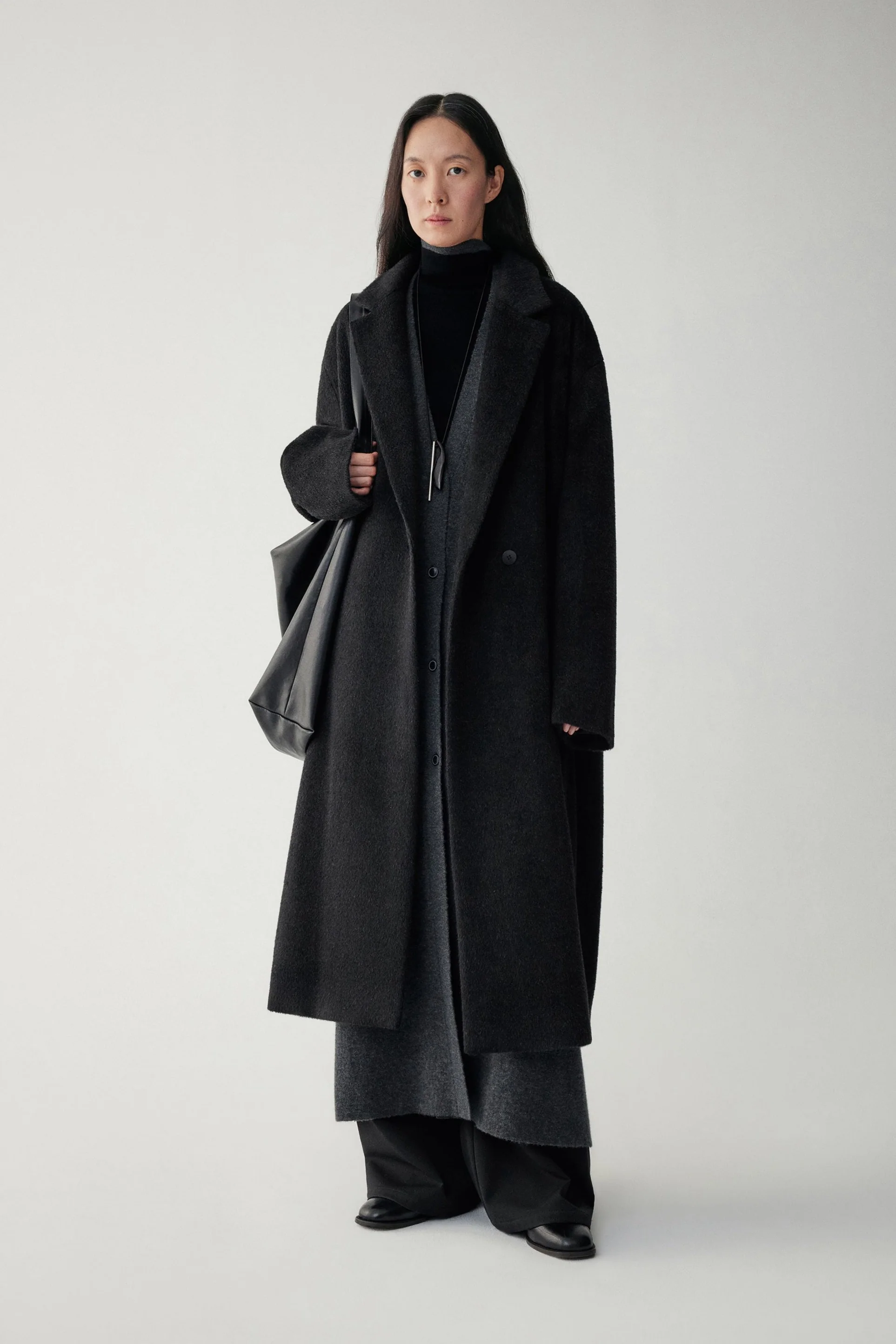 Straight-cut Alpaca Wool Coat - Image 16