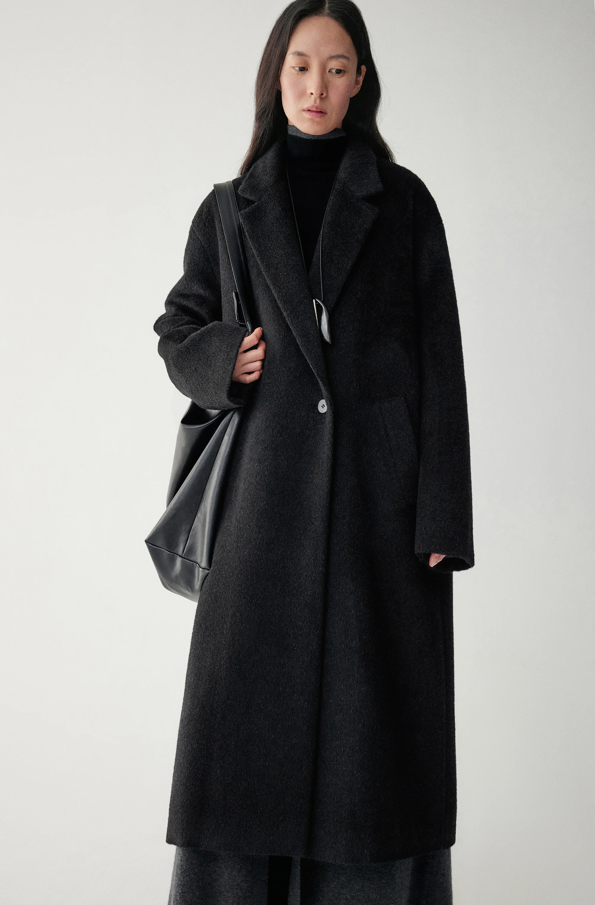 Straight-cut Alpaca Wool Coat - Image 19