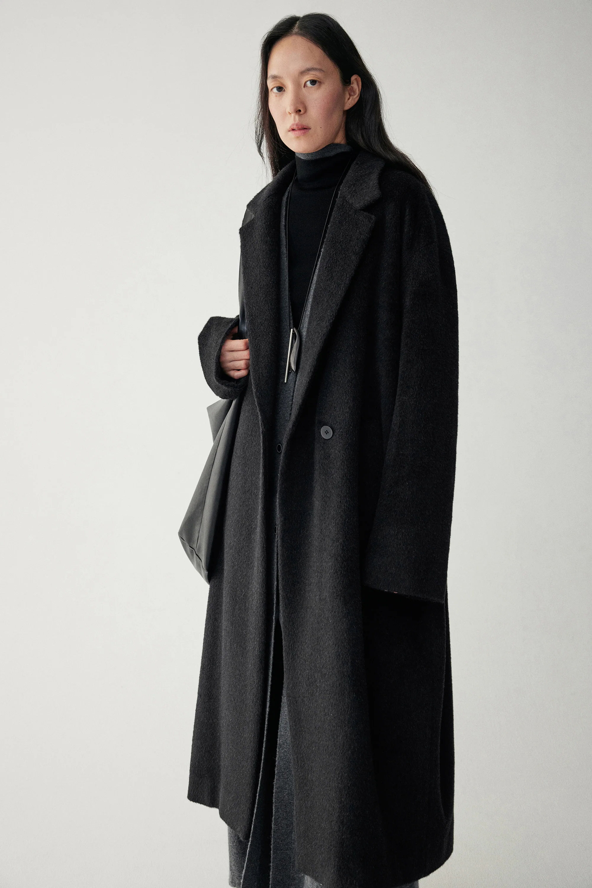 Straight-cut Alpaca Wool Coat - Image 21
