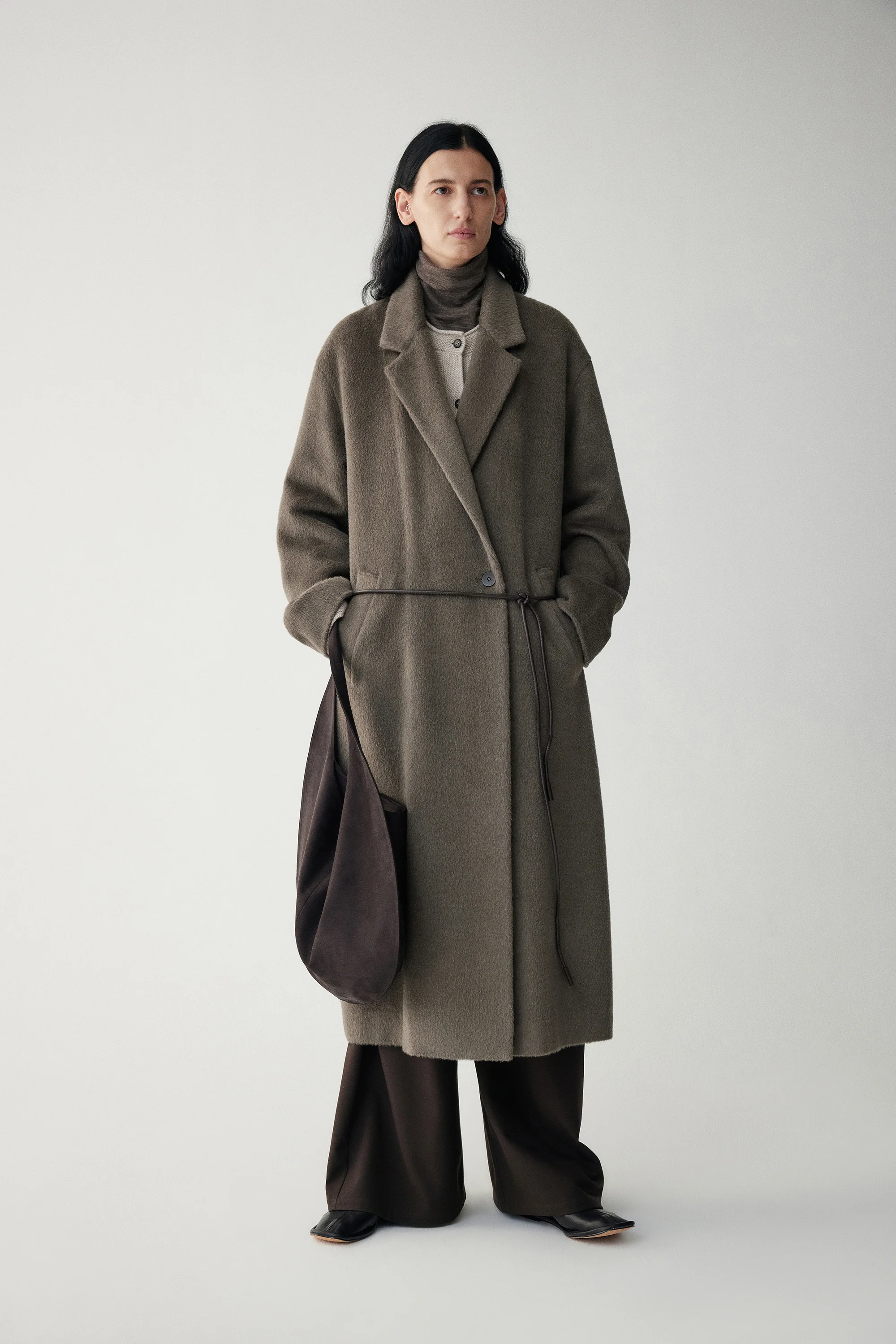 Straight-cut Alpaca Wool Coat - Image 3