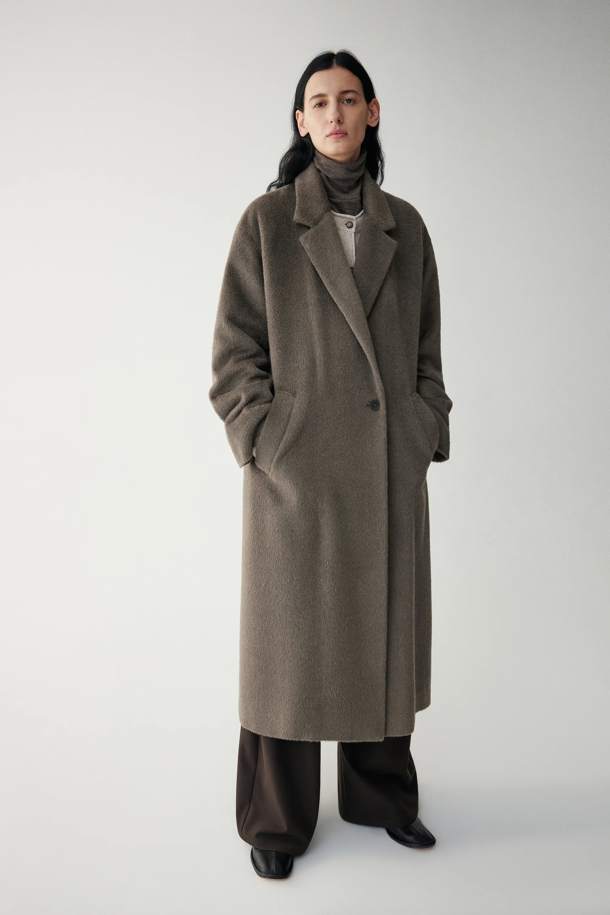 Straight-cut Alpaca Wool Coat - Image 4