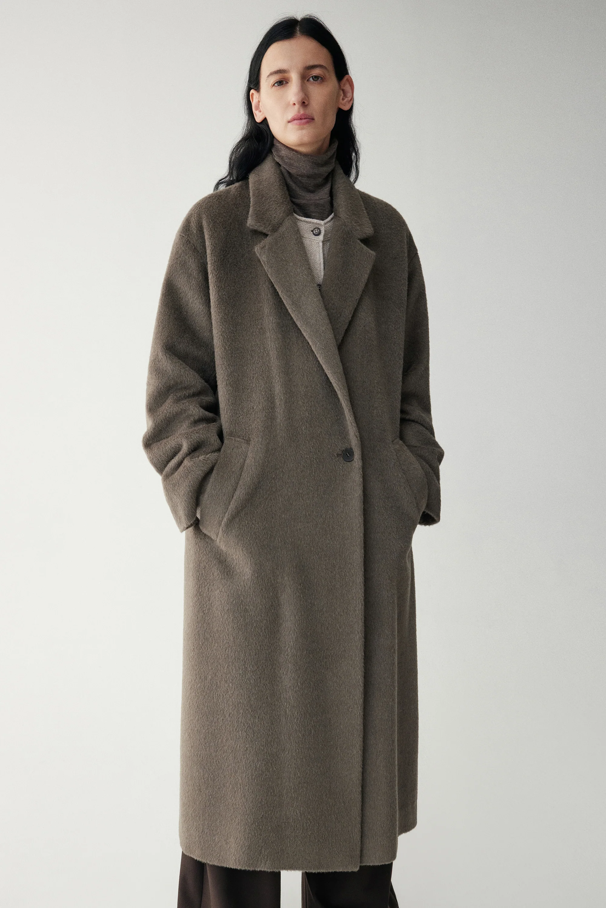 Straight-cut Alpaca Wool Coat - Image 6