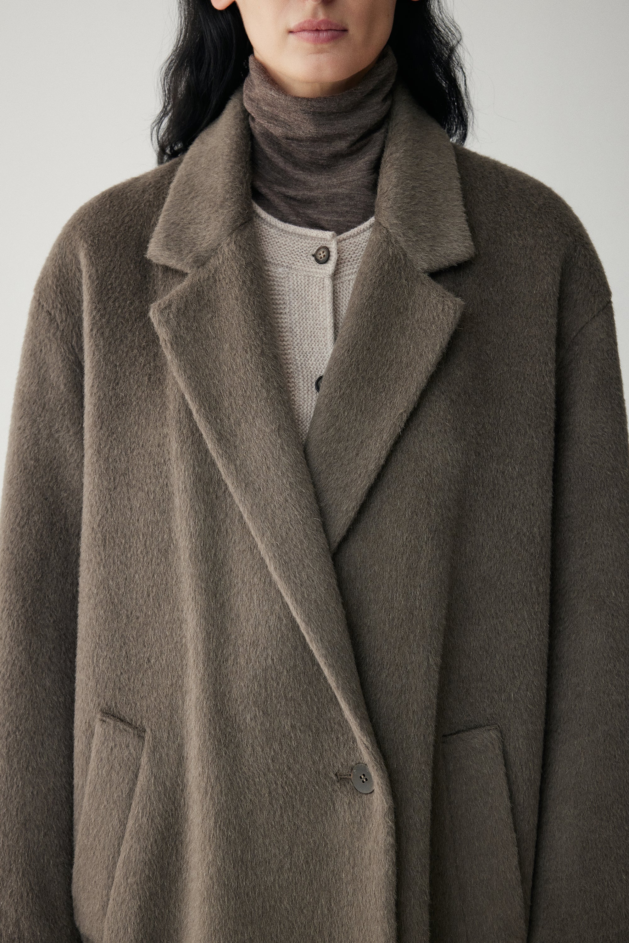 Straight-cut Alpaca Wool Coat - Image 9