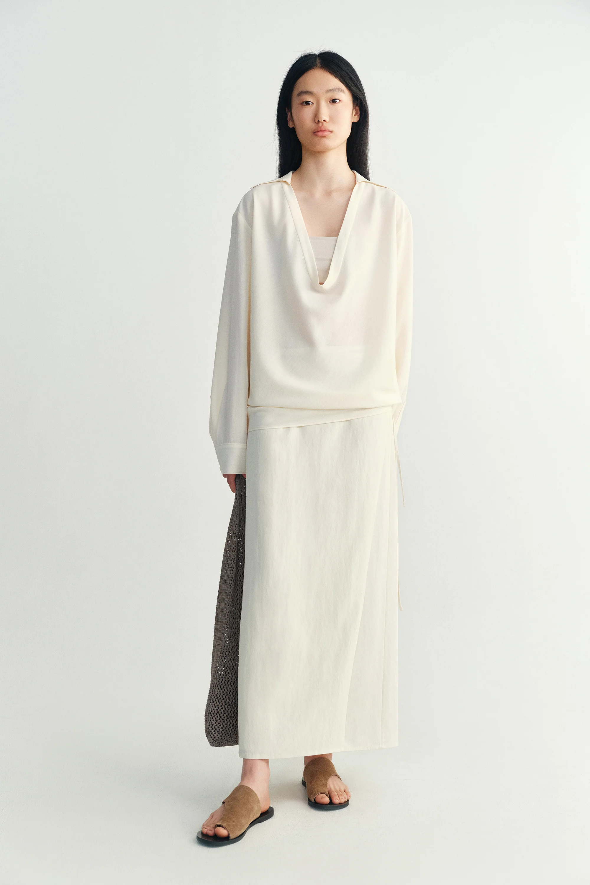 Tencel Drawstring Skirt - Image 3