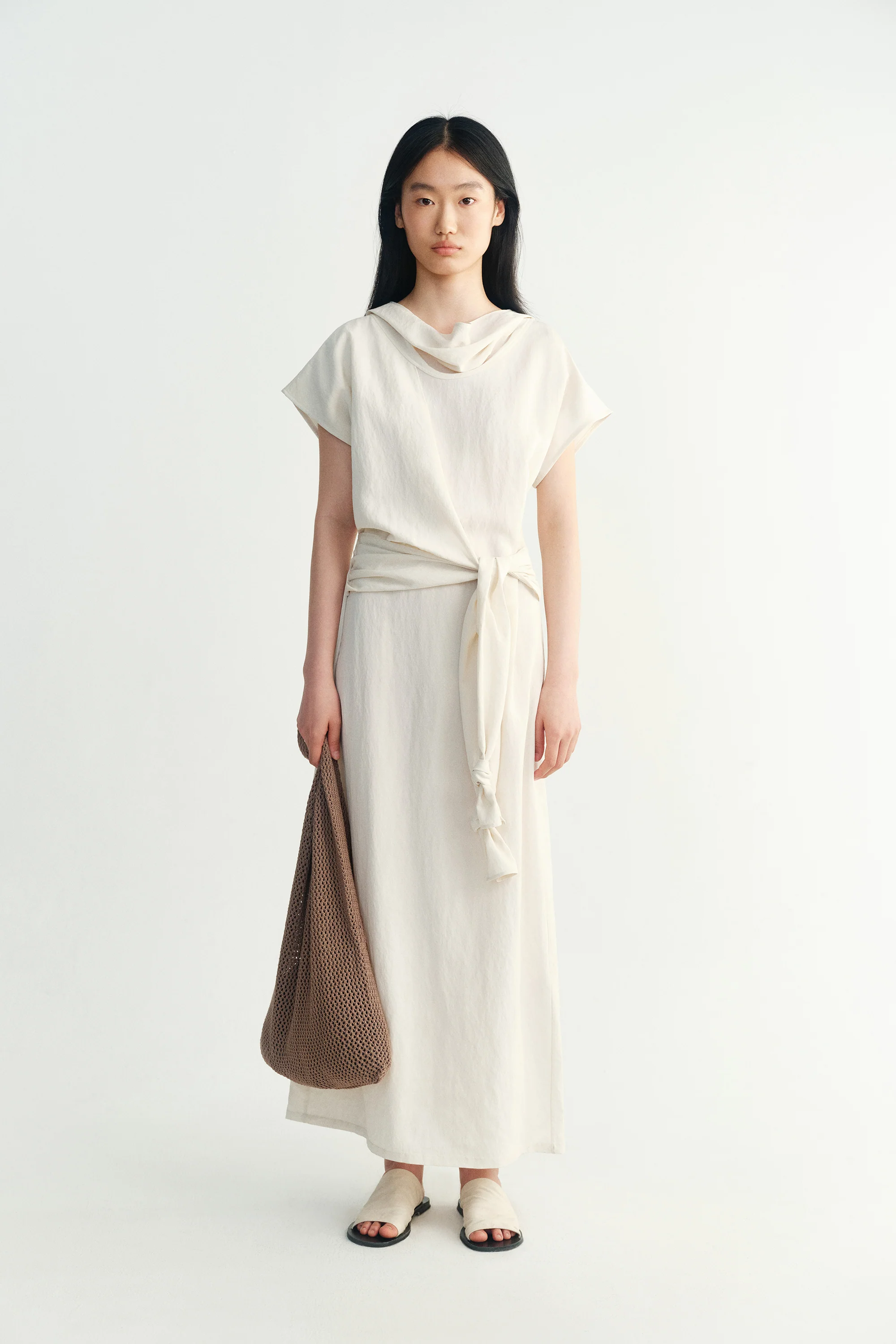 Tencel Knotted Waist Dress - Image 11