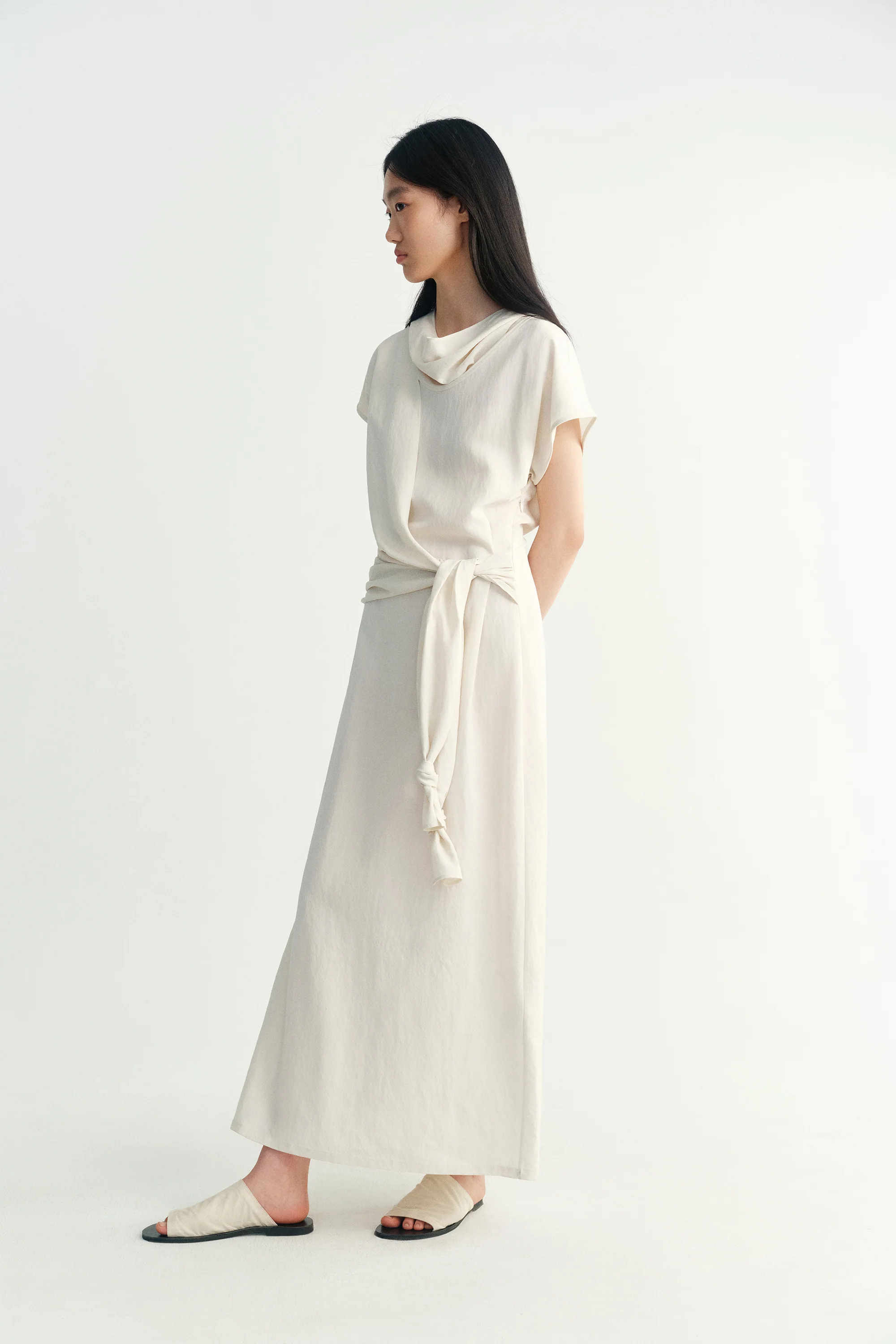 Tencel Knotted Waist Dress - Image 12