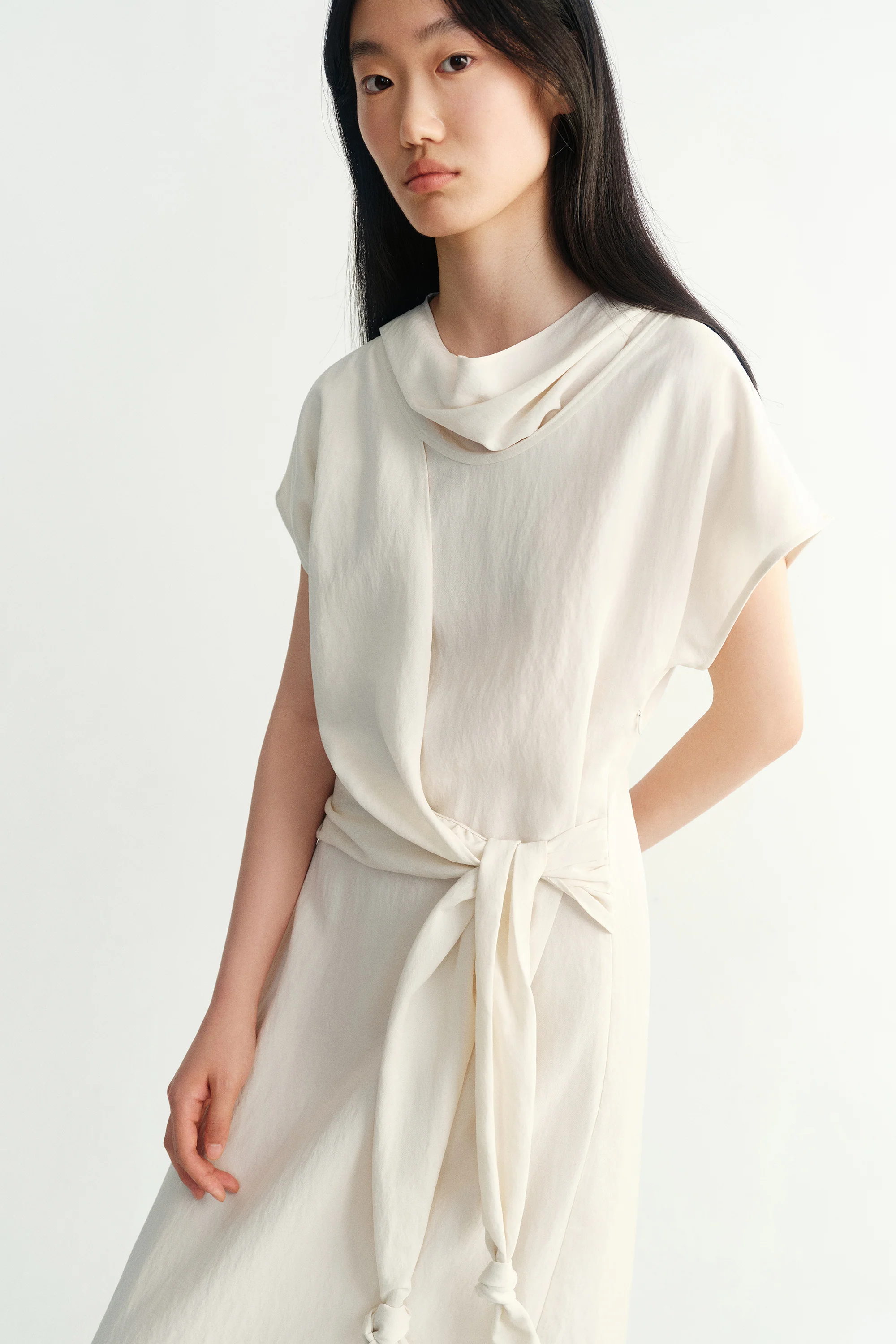 Tencel Knotted Waist Dress - Image 15