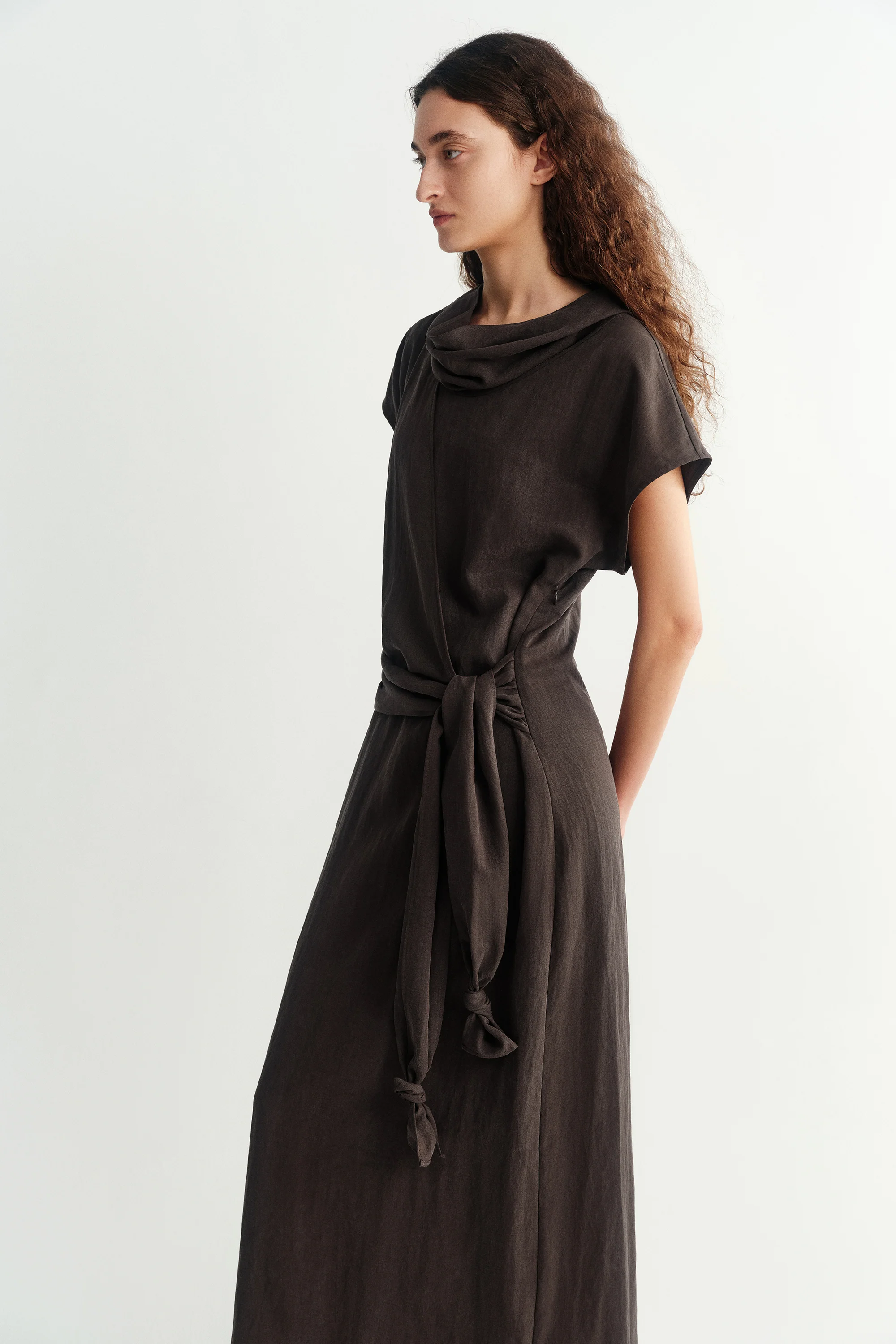 Tencel Knotted Waist Dress - Image 5