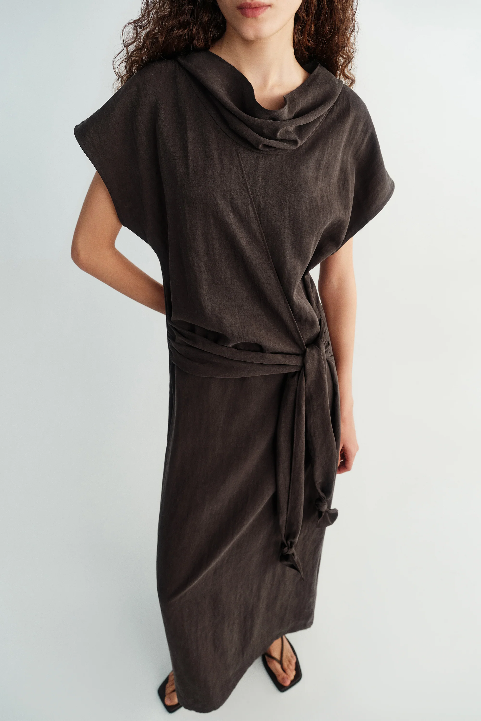Tencel Knotted Waist Dress - Image 7