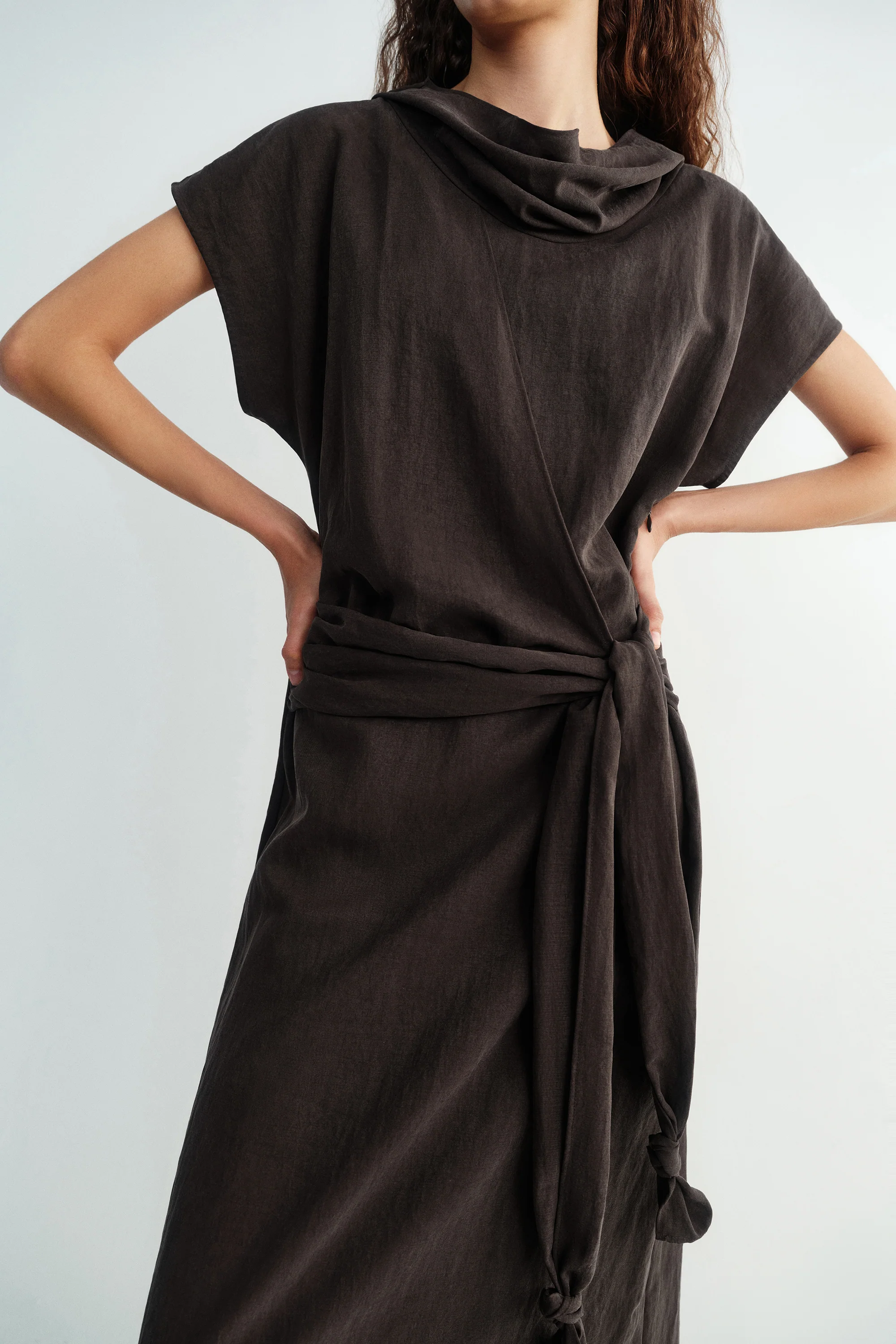 Tencel Knotted Waist Dress - Image 8