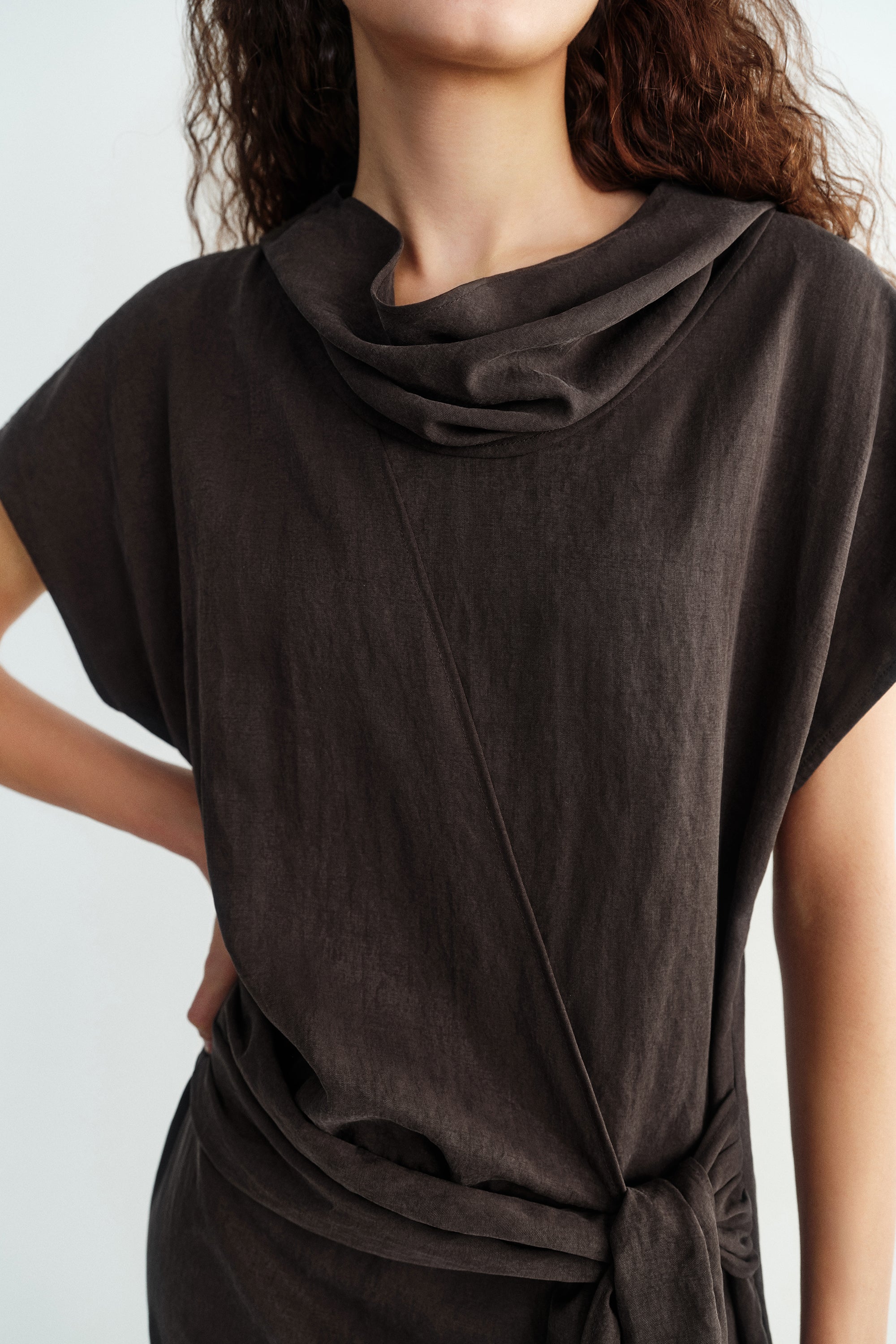 Tencel Knotted Waist Dress - Image 9