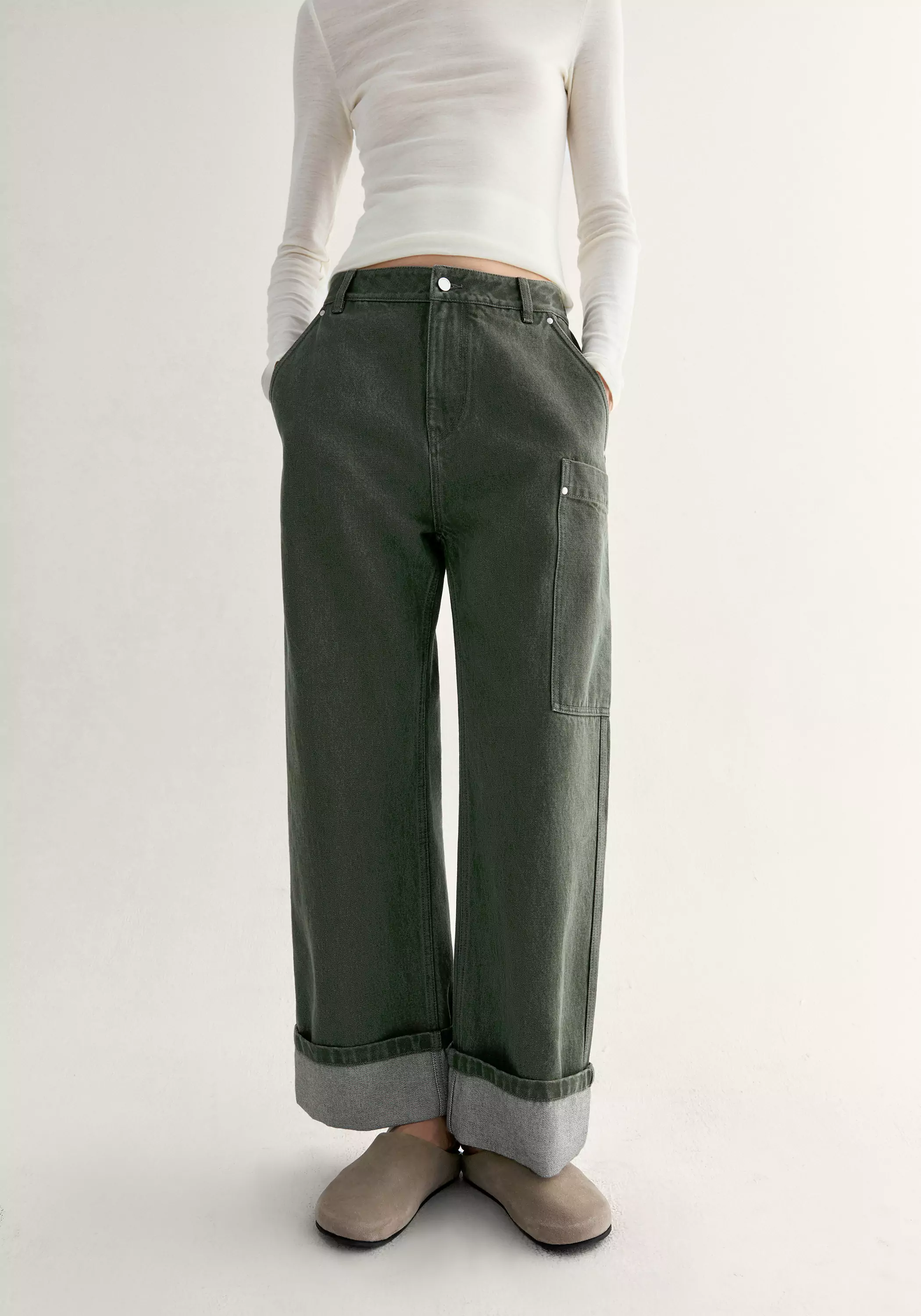 Turn-up Straight-leg Jeans - Image 8