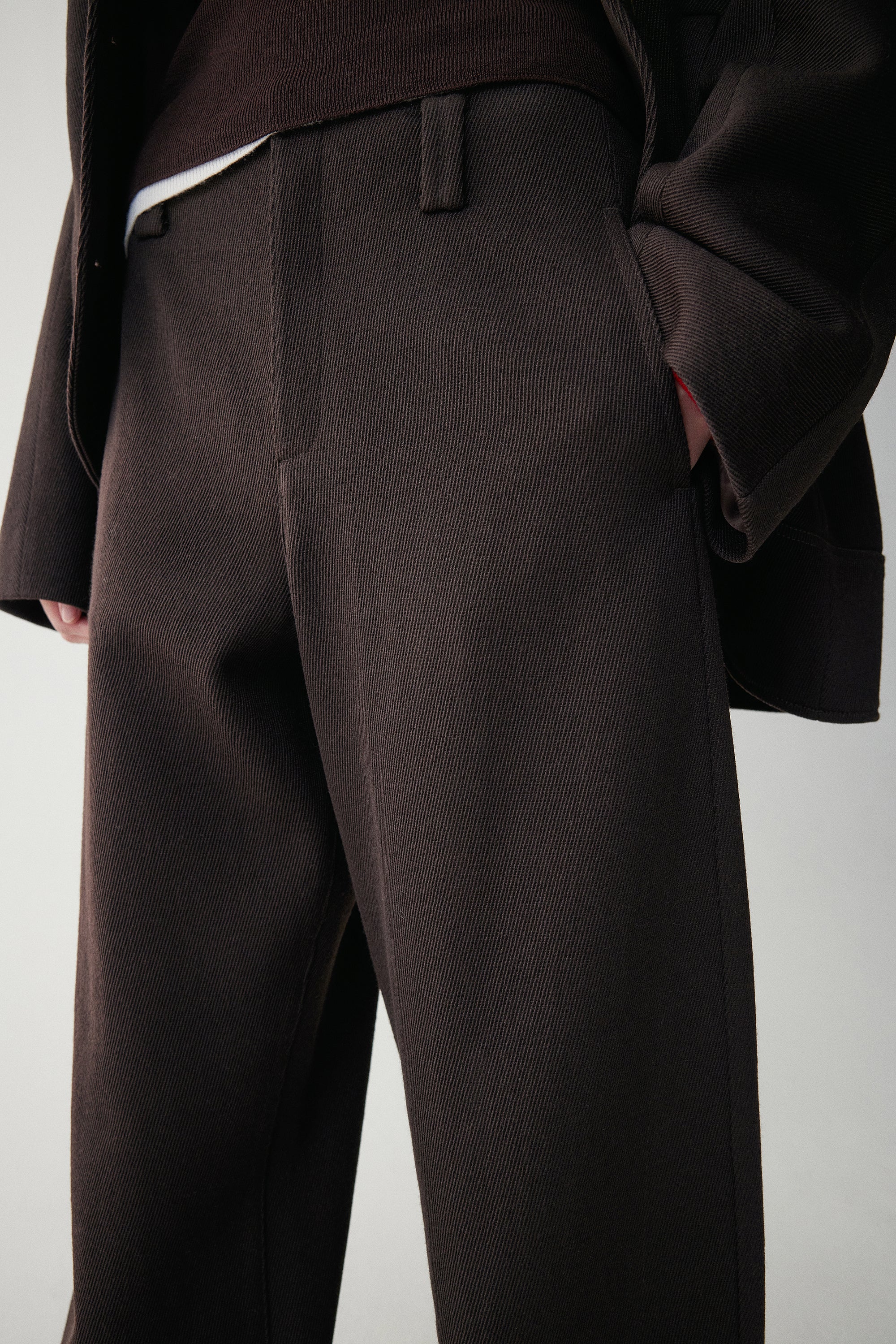 Twill Wool Barrel Pants - Image 9