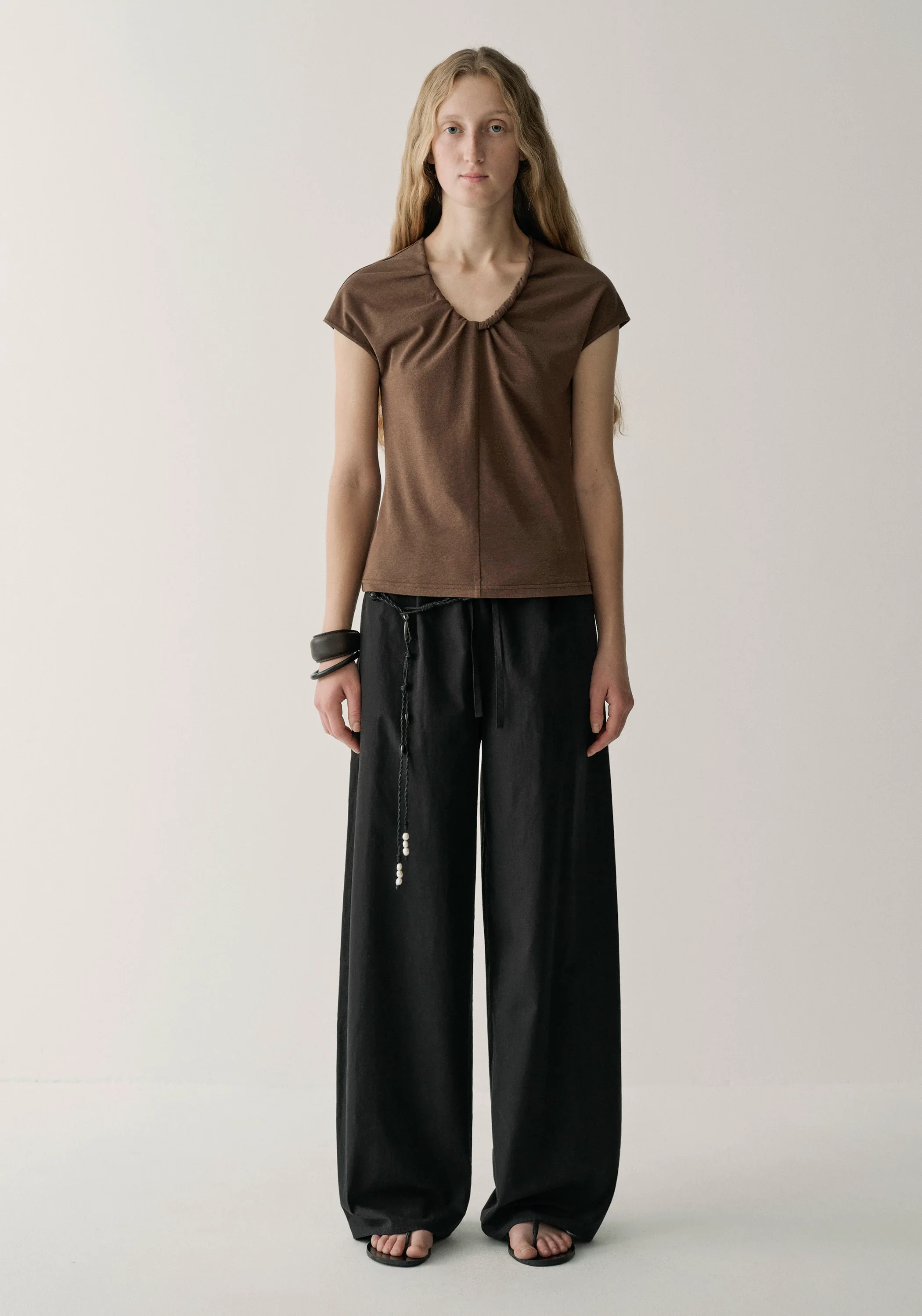 Twist-cord Cap-sleeve T-shirt - Image 3