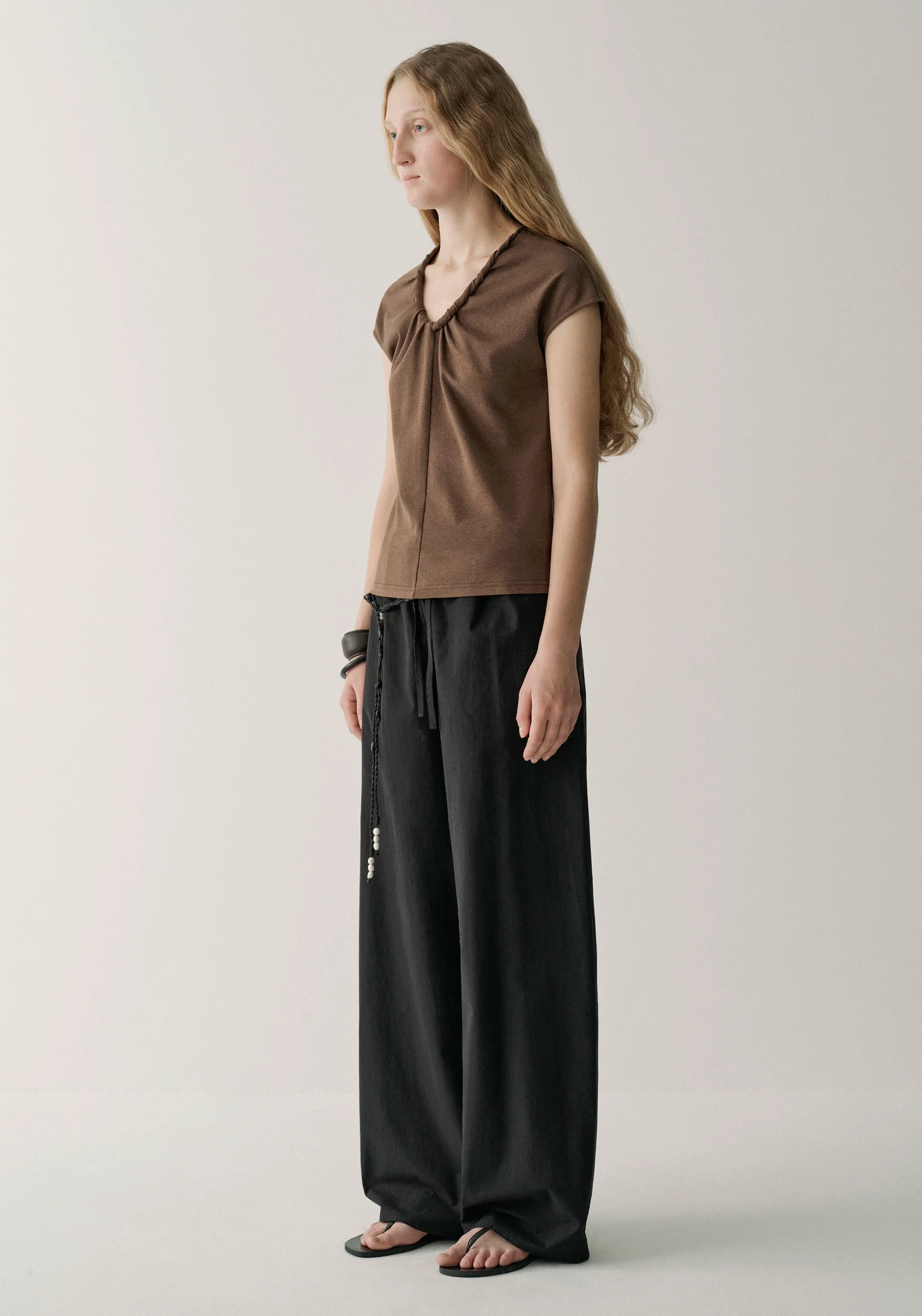 Twist-cord Cap-sleeve T-shirt - Image 4
