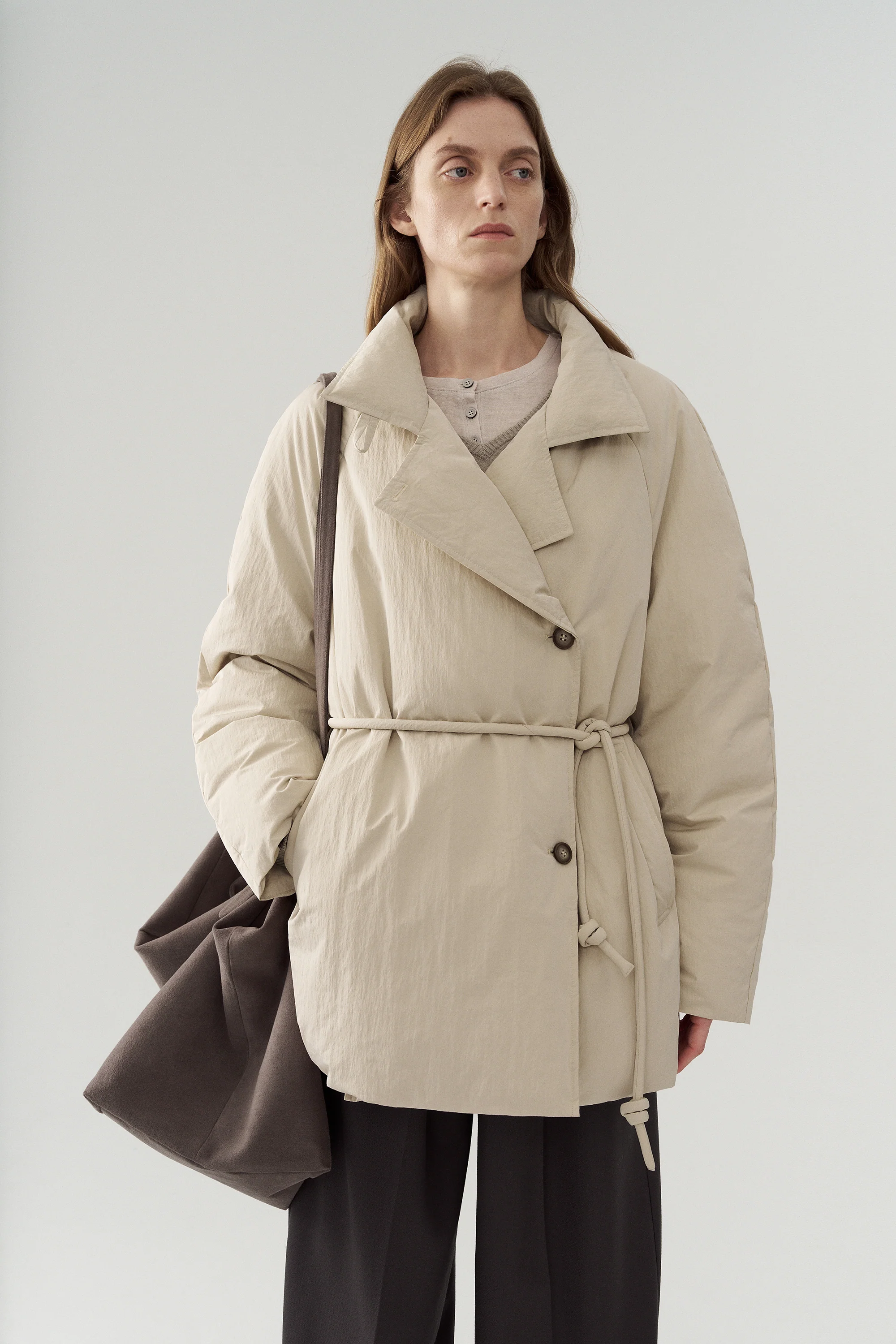 Two-Way Collar Short Down Jacket - Image 12