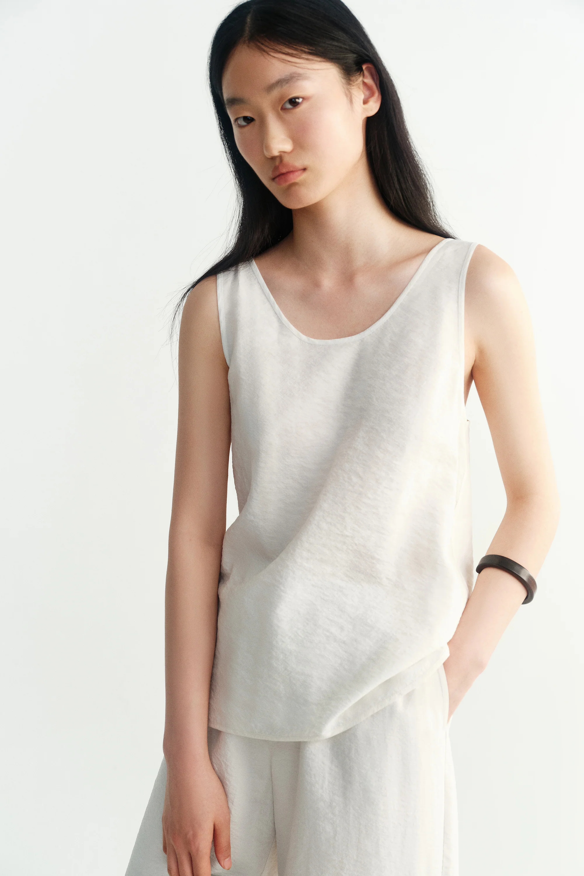 U-neckline Silk Top - Image 17