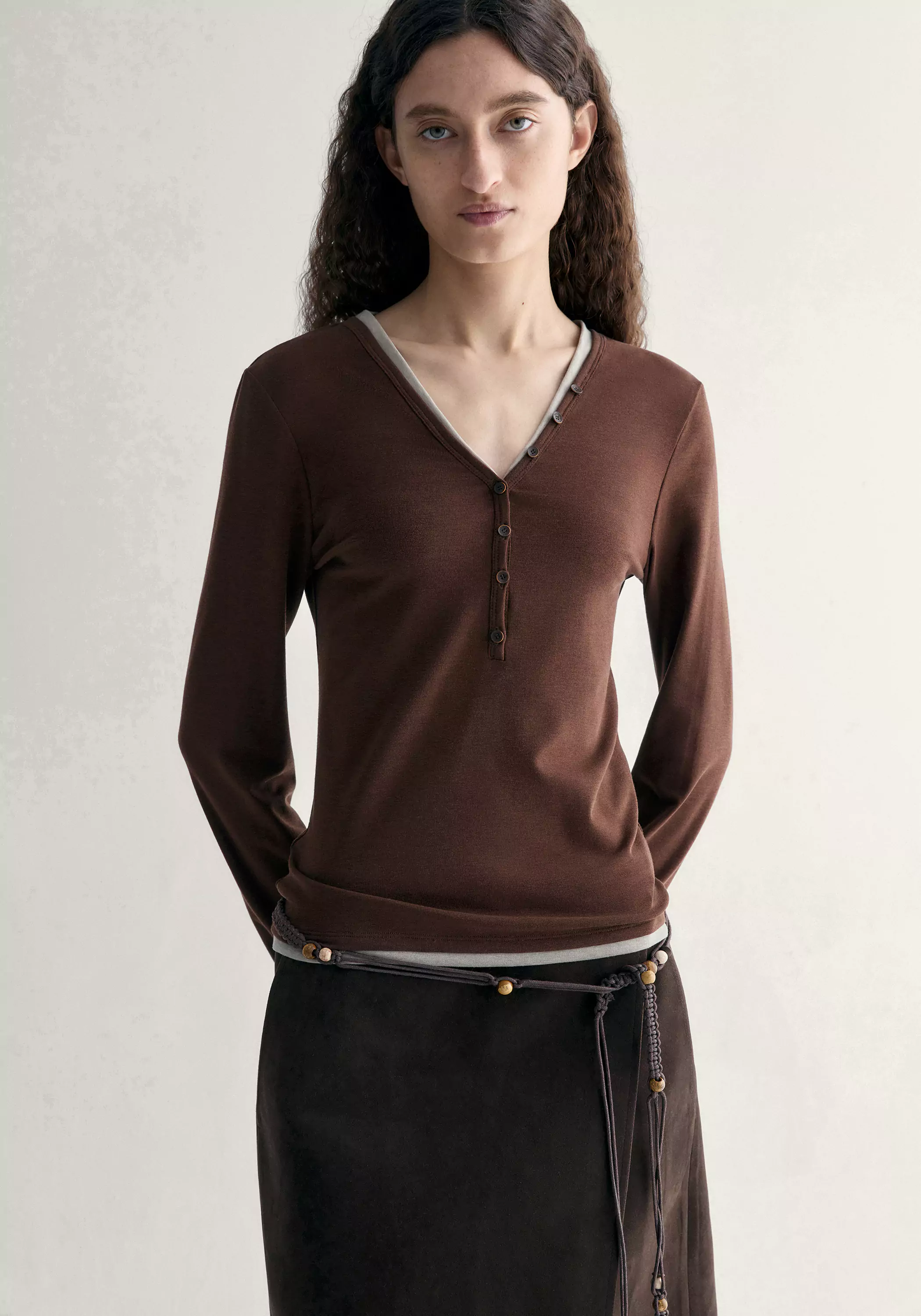 V-neck Buttoned Top - Image 4