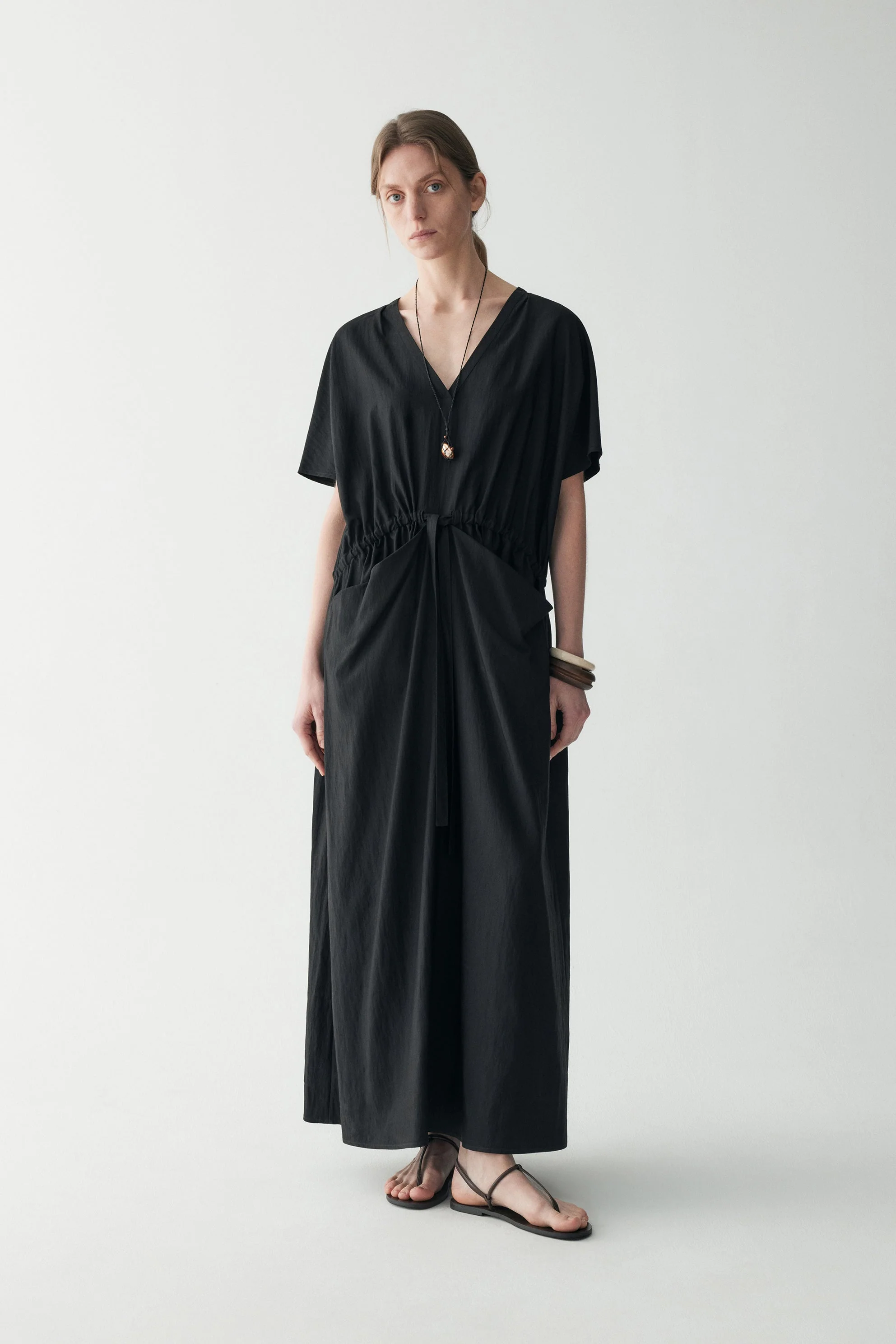 V-neck Pocket Dress