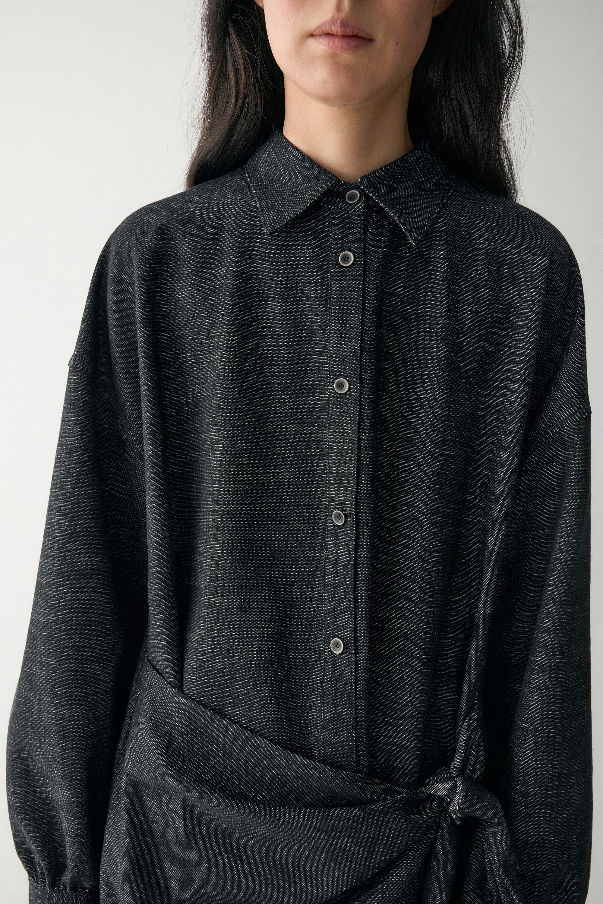 Waist-knot Shirt Dress - Image 10