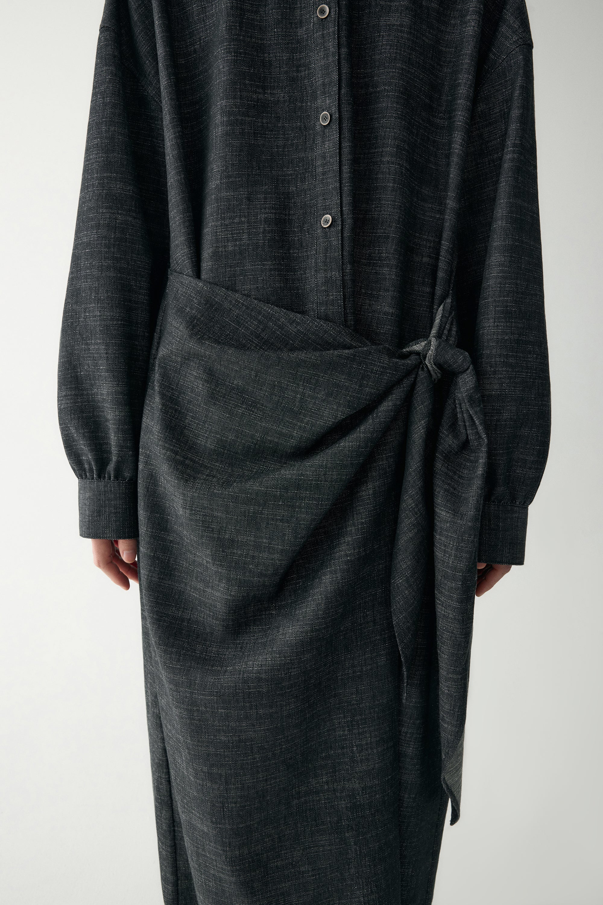 Waist-knot Shirt Dress - Image 11