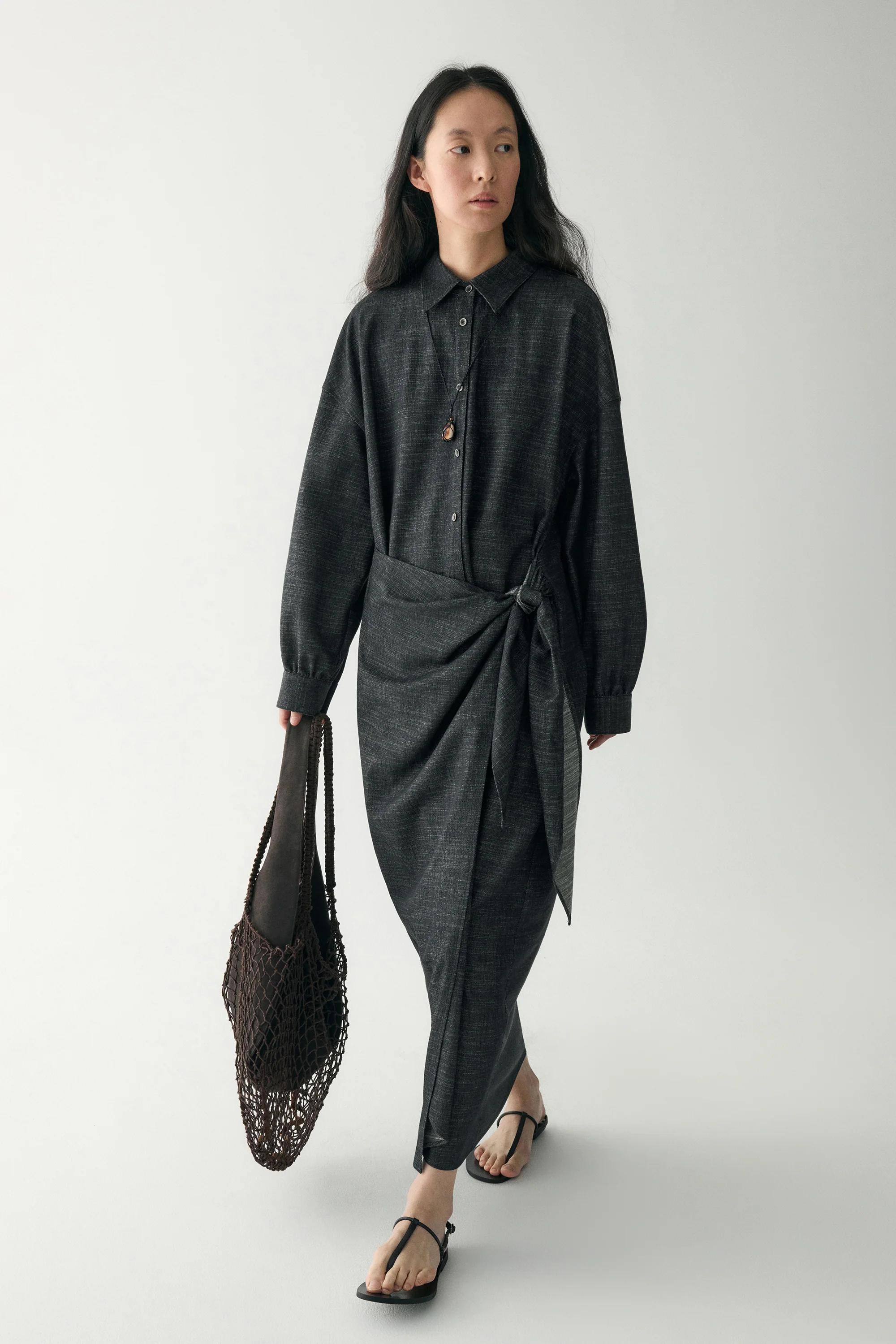 Waist-knot Shirt Dress - Image 2