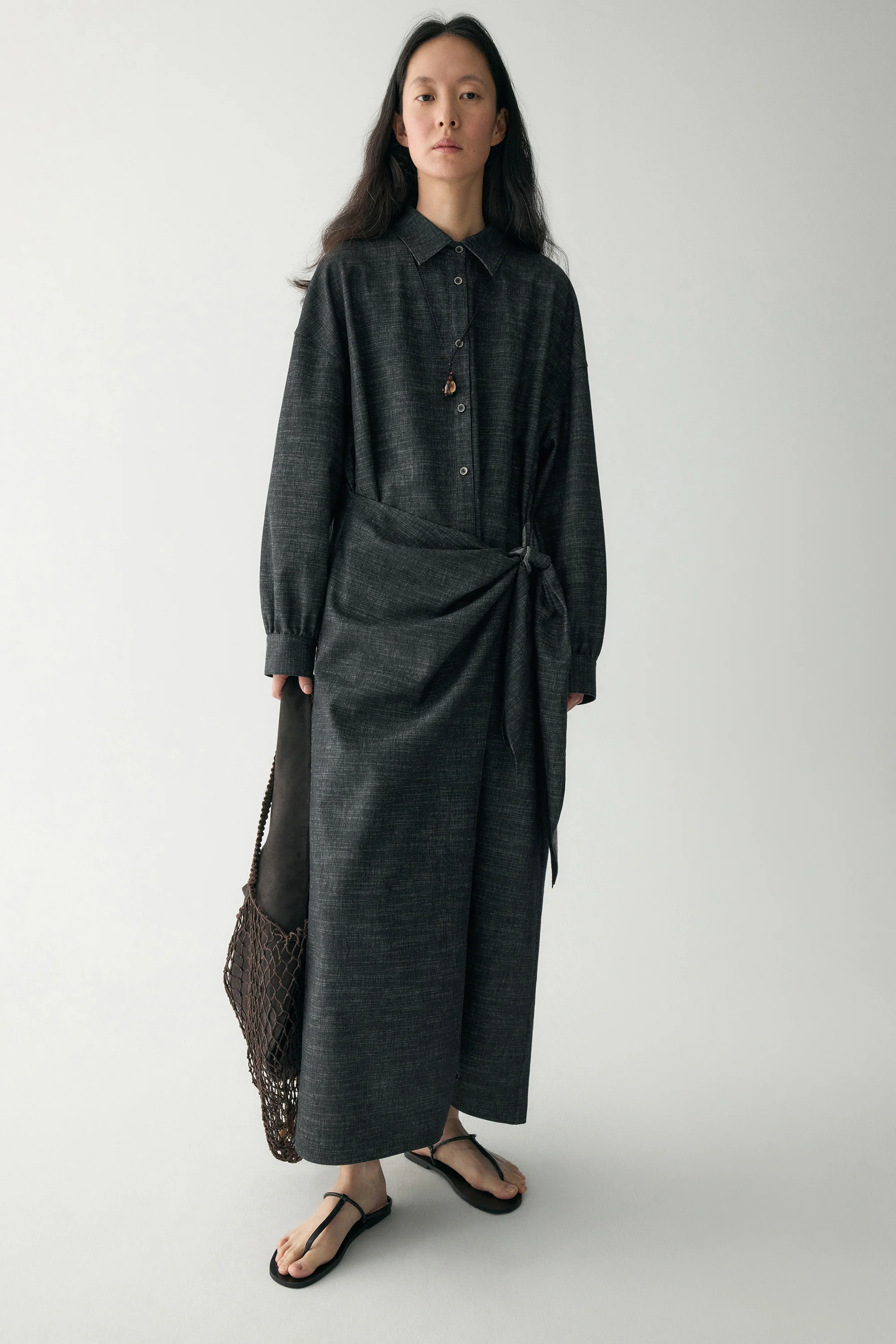 Waist-knot Shirt Dress - Image 5